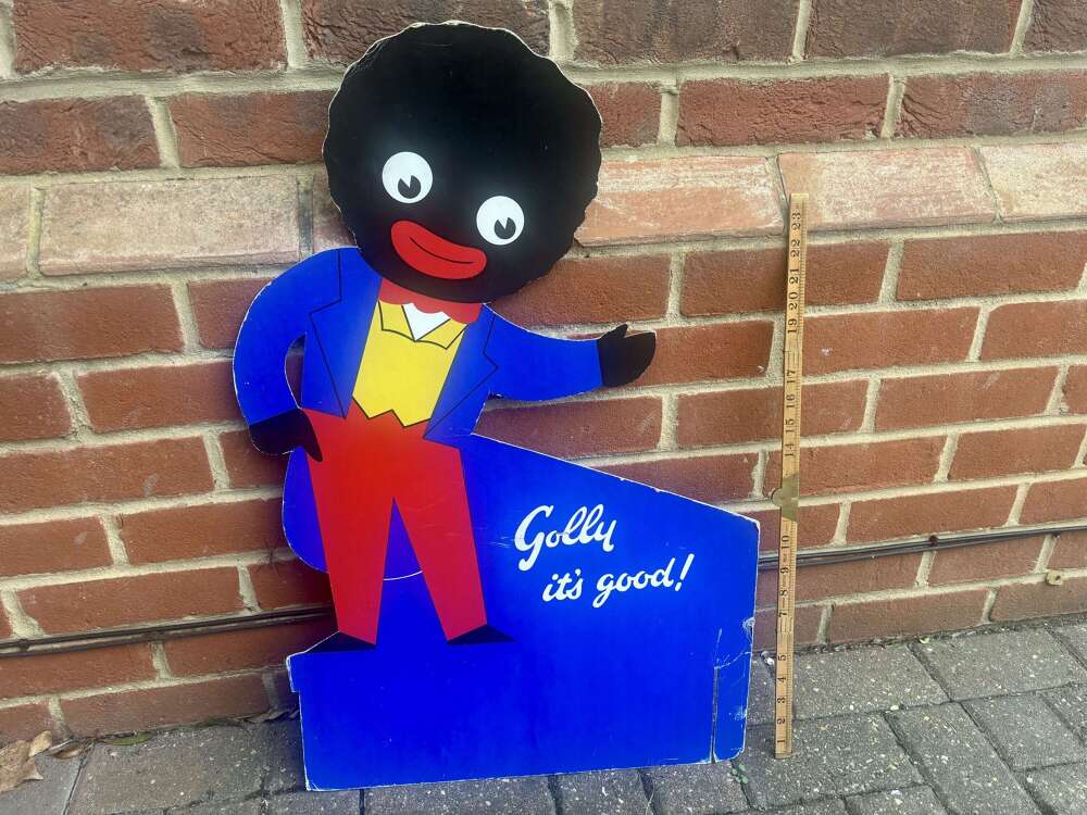 Large Standing Robertson's " Golly it's good " Card Advertising Sign Shop Display c1960s