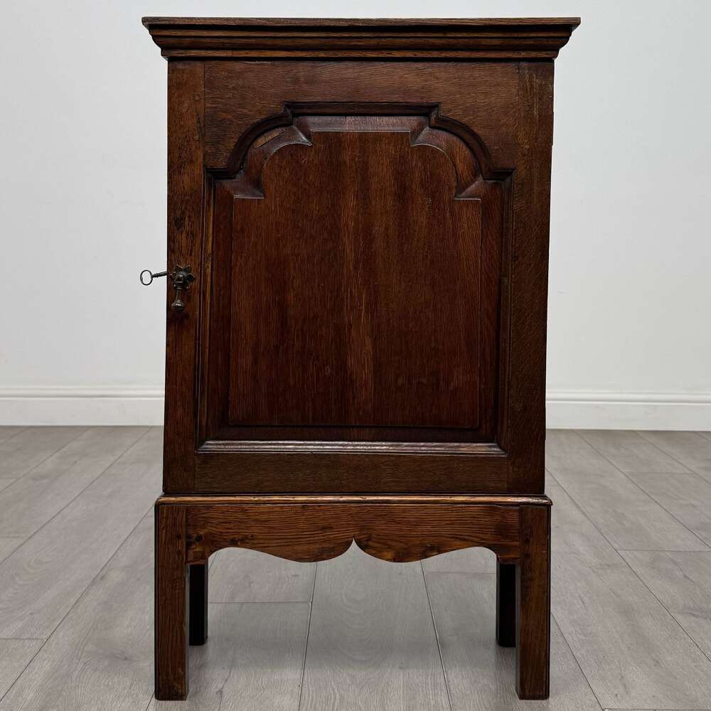 Antique Georgian Oak Spice Cupboard On Stand | Fitted Interior | Af-6698