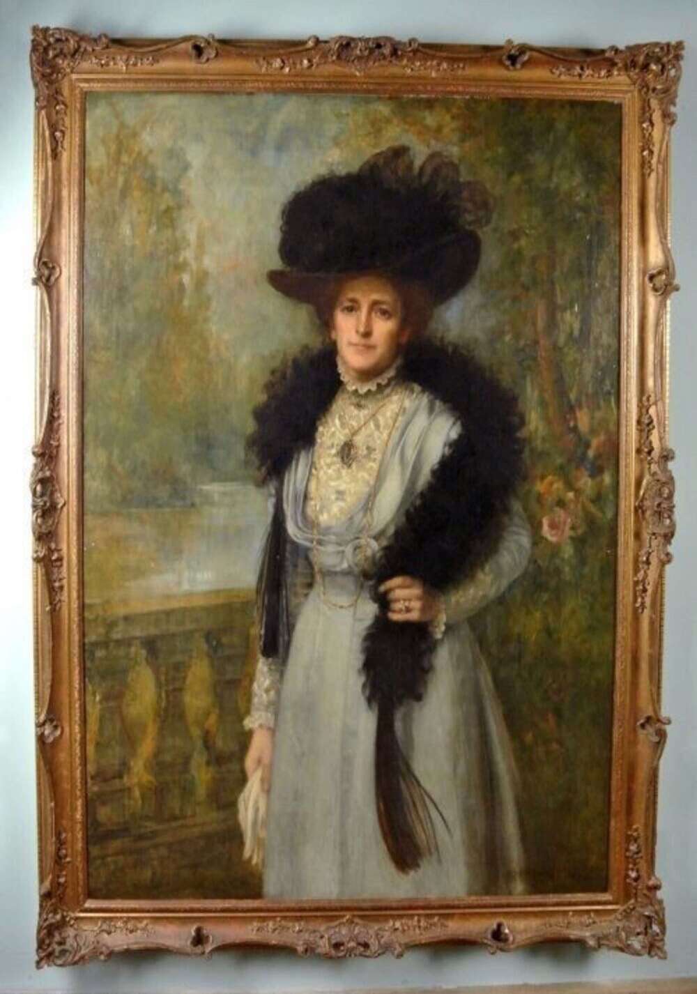 Oil Portrait Of Lady Shaw By Robert Edward Morrison 19th Antique Full Length Paintings In 