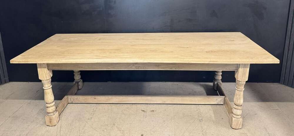 Large Bleached Oak Farmhouse Dining Table