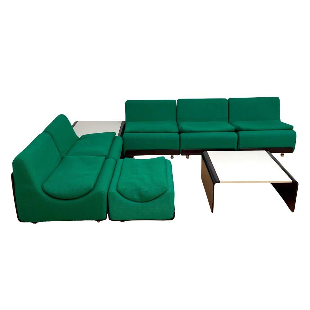 Modular Green Sofa Ensemble &sbquo;orbis&lsquo; By Luigi Colani For Cor, Germany, Circa 1970