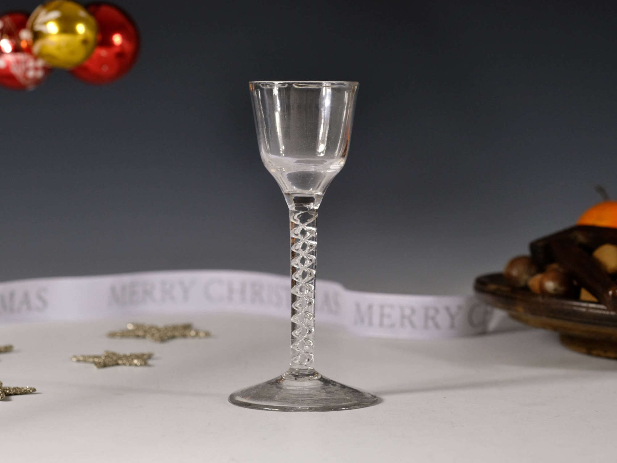 Wine glass mercury twist English c1755
