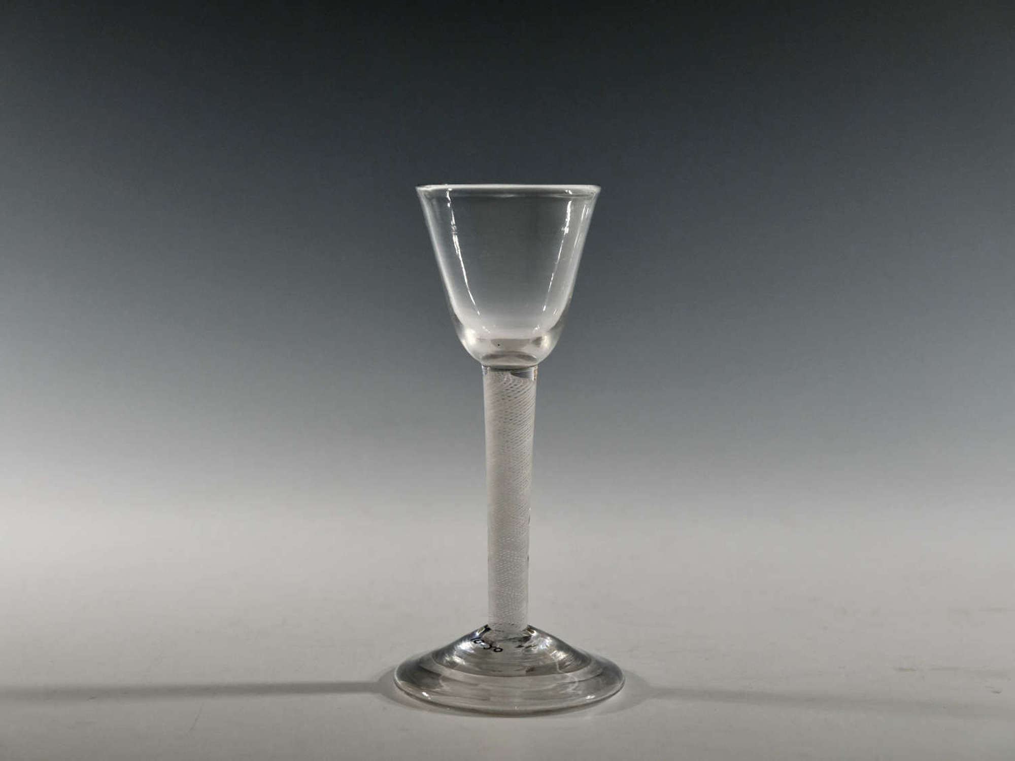 Multi spiral opaque twist wine glass English C1760