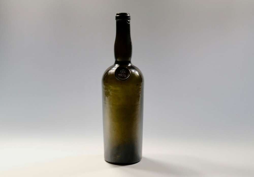 Antique wine bottle - sealed cylinder wine bottle C1860's