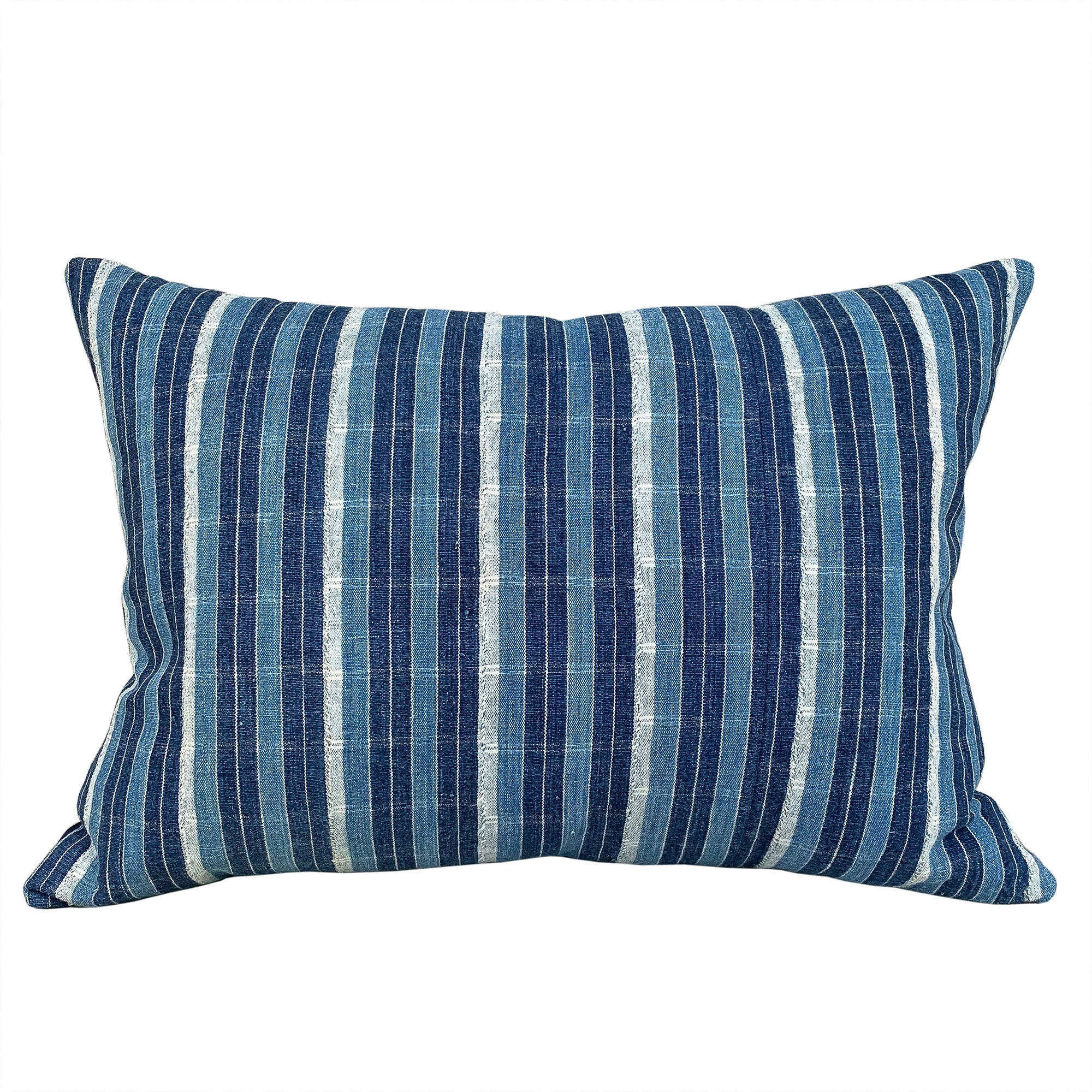 Ivory Coast indigo striped cushion