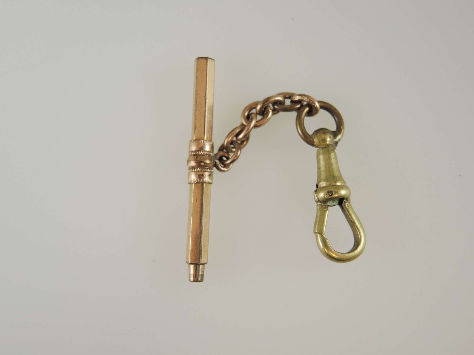 Antique T BAR pocket watch key with dog clip c1880