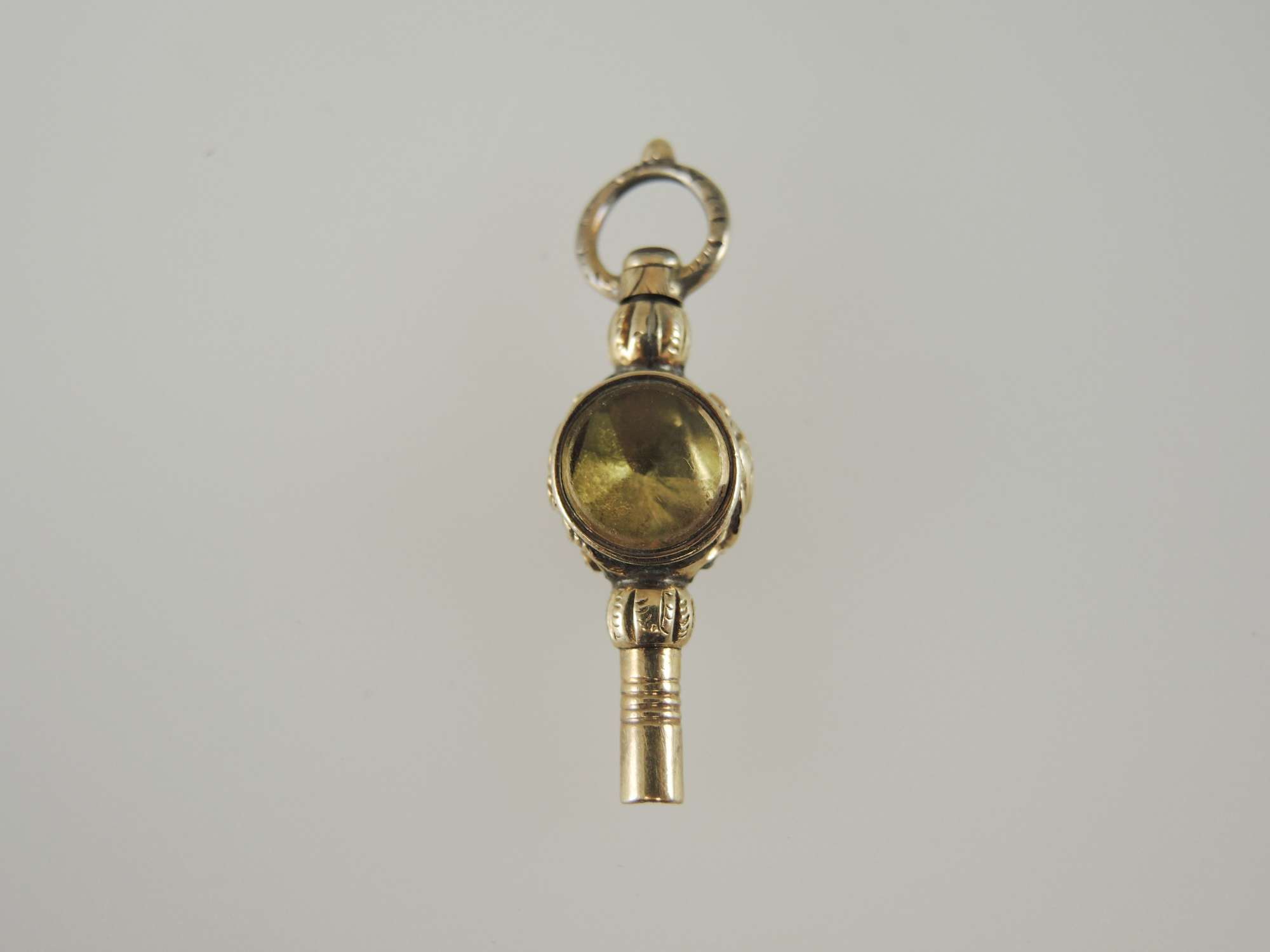 Beautiful Stone and glass set pocket watch key c1880