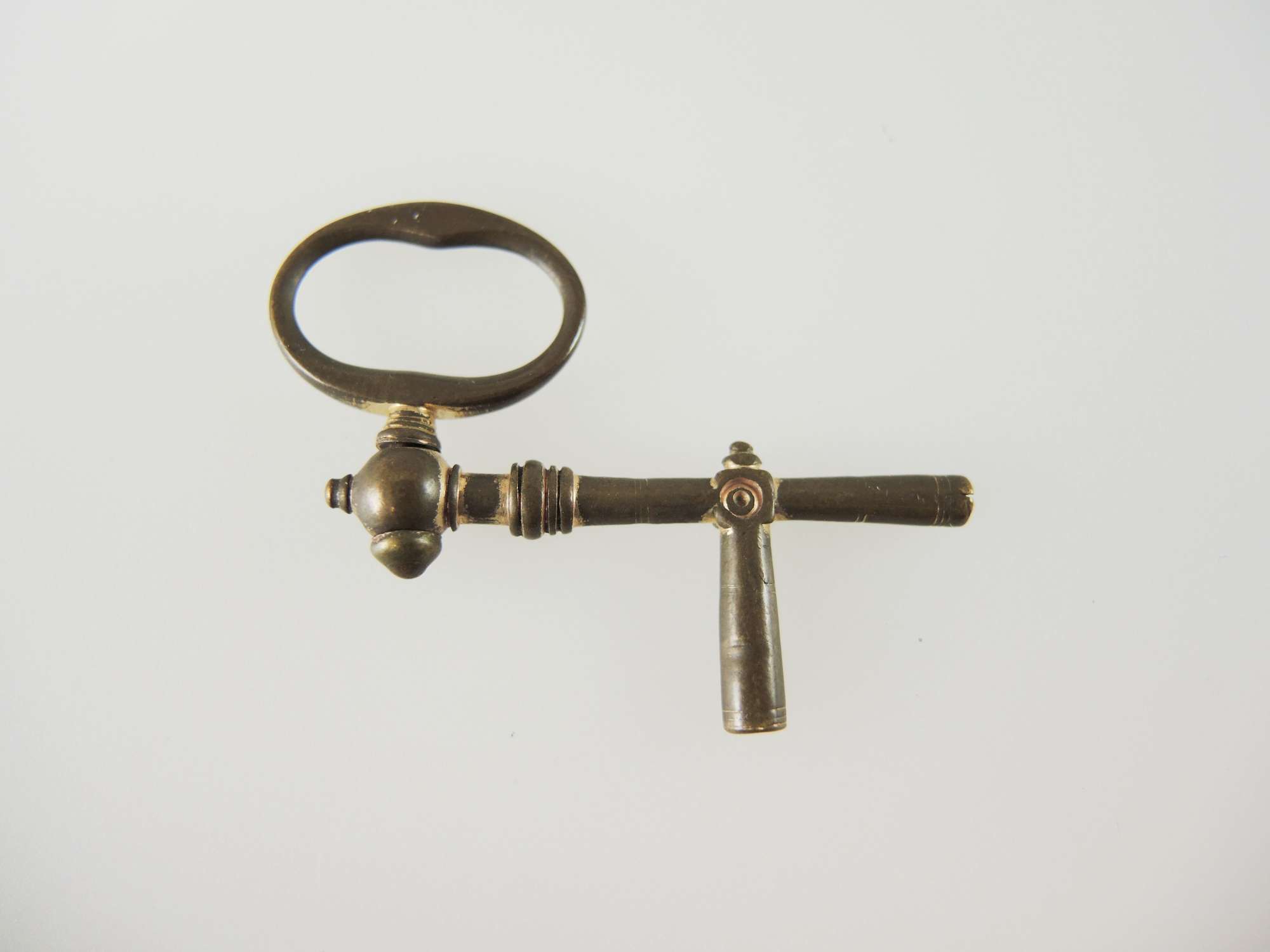 Early gilt double ended Crank pocket watch Key c1750