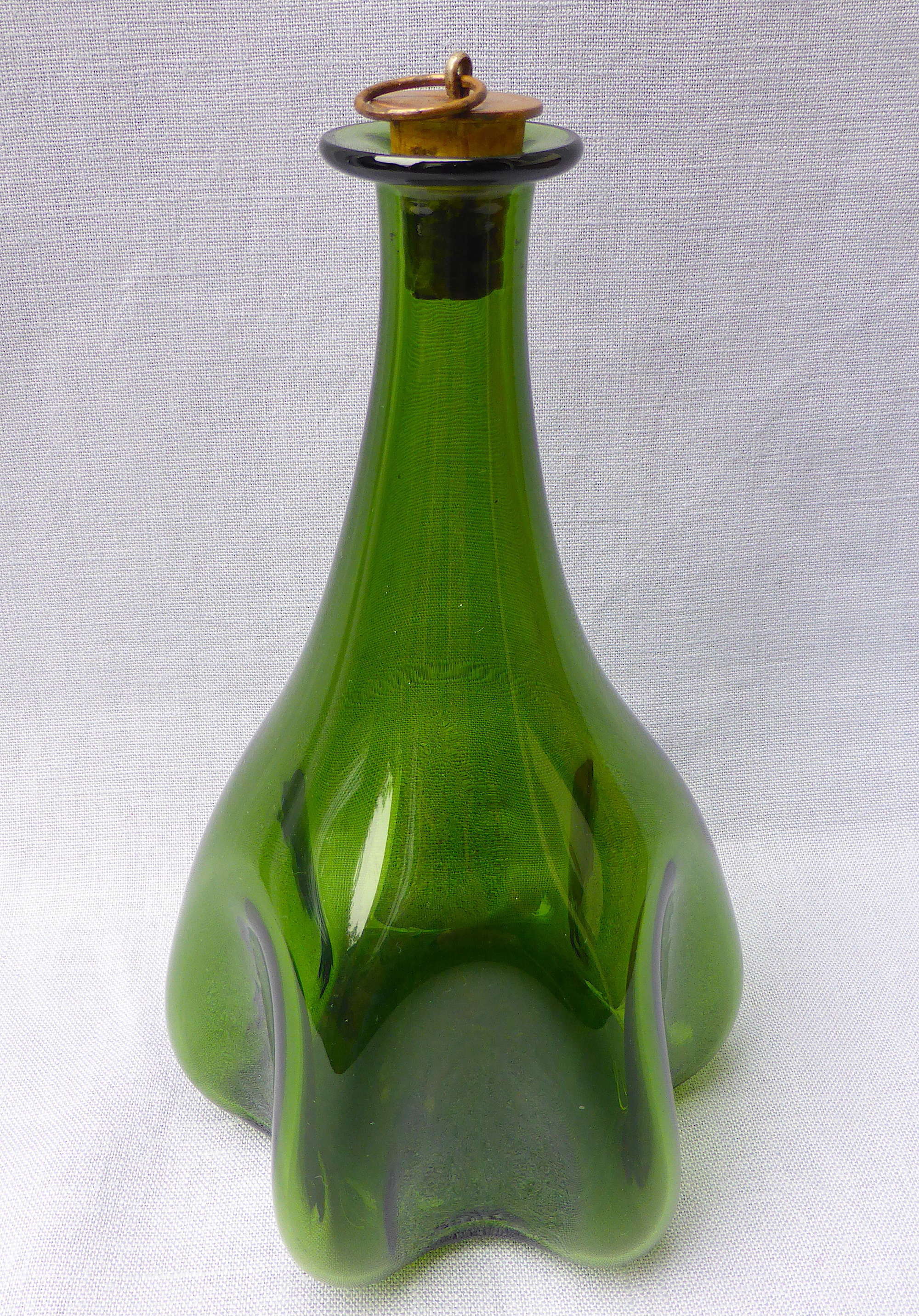 19th century melon-lobbed glass barber bottle