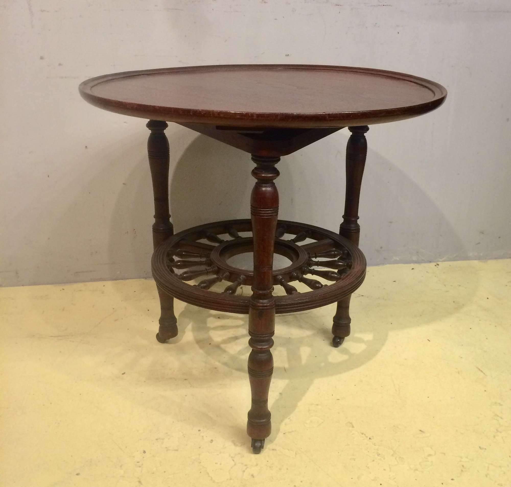 19th century mahogany lazy susan table.