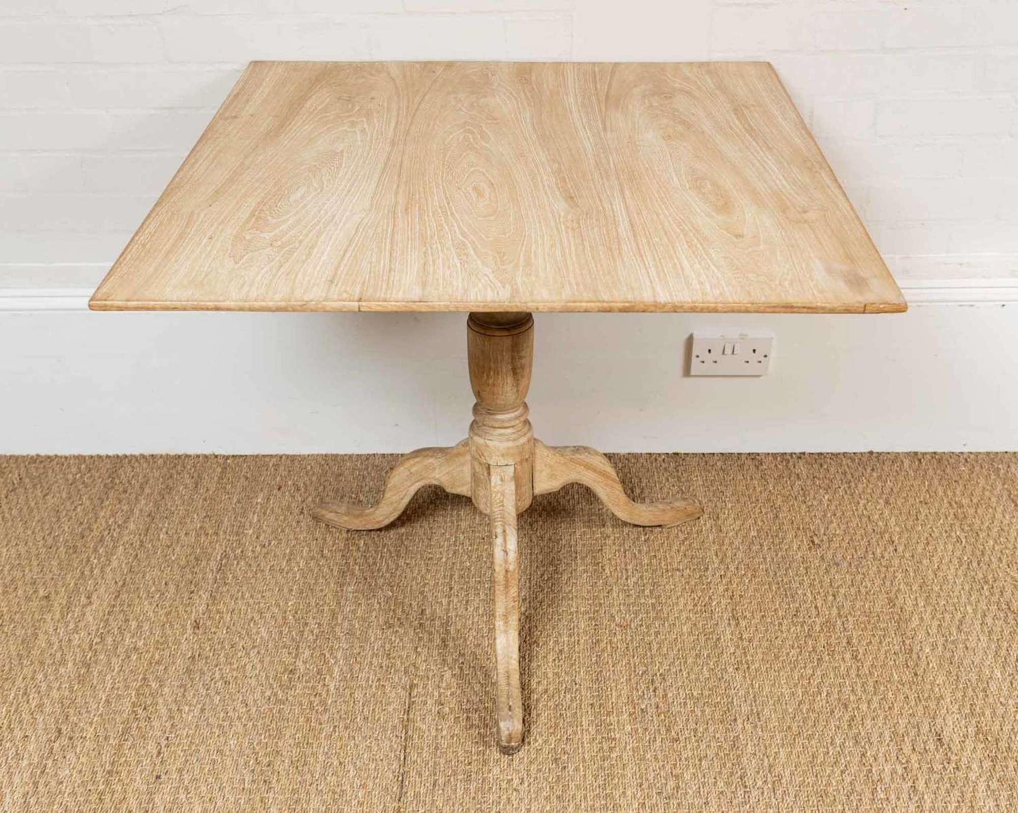 C18th swedish square elm table on tripod base