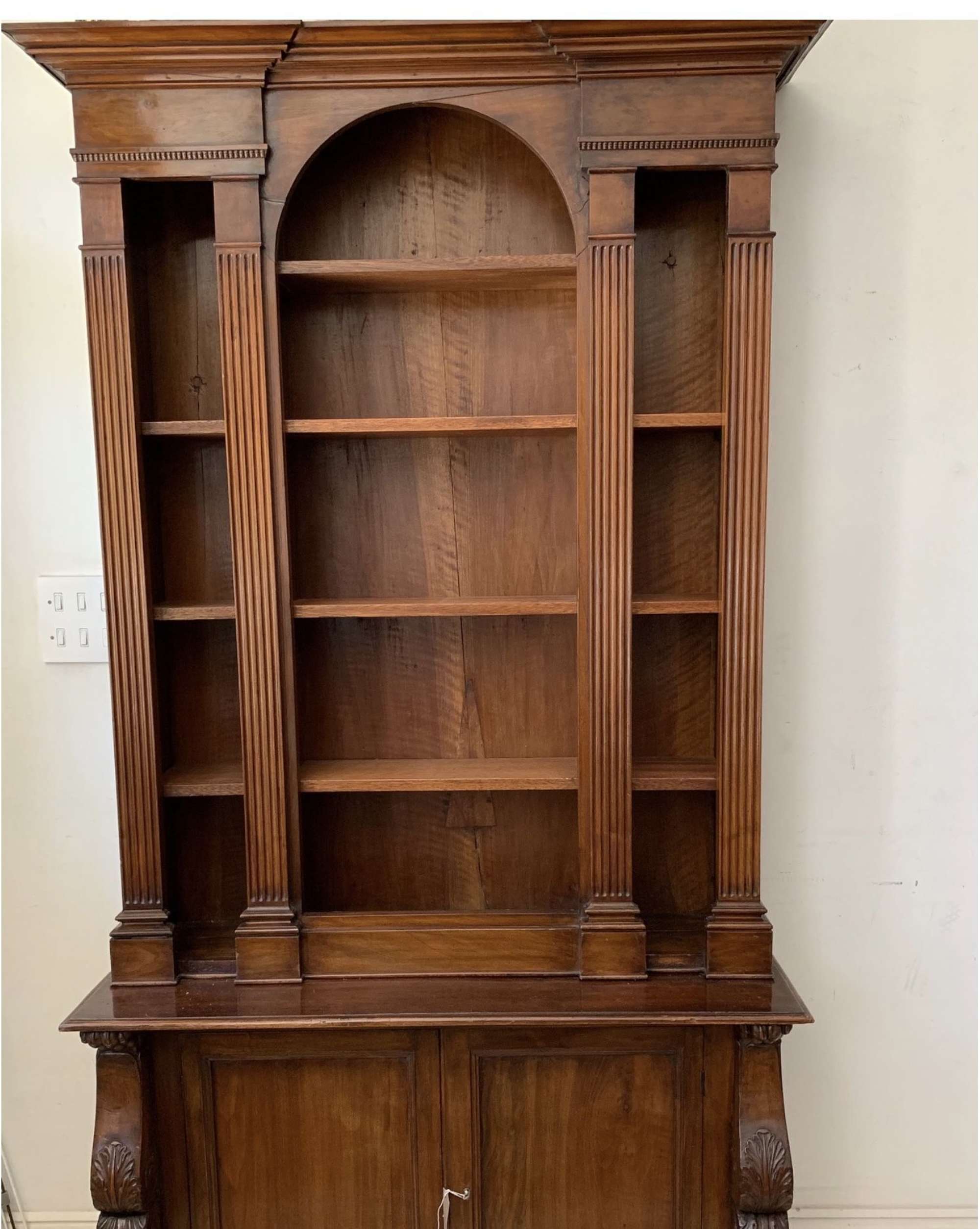 C19th french mahogany bookcase converted from gun cabinet