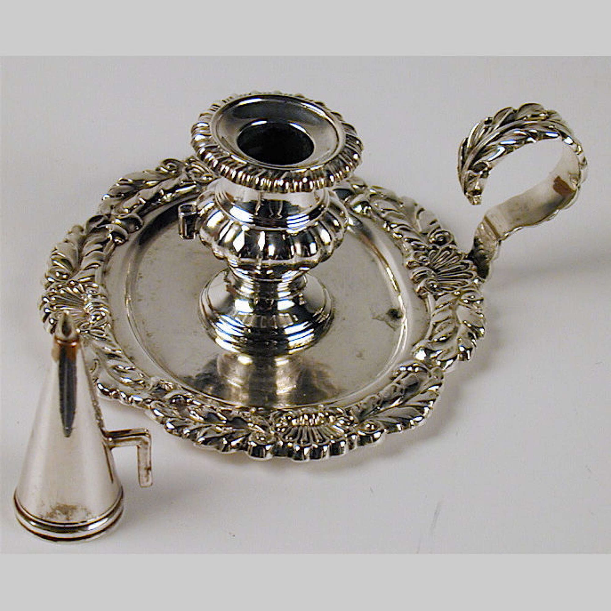 Georgian cast silver chamberstick