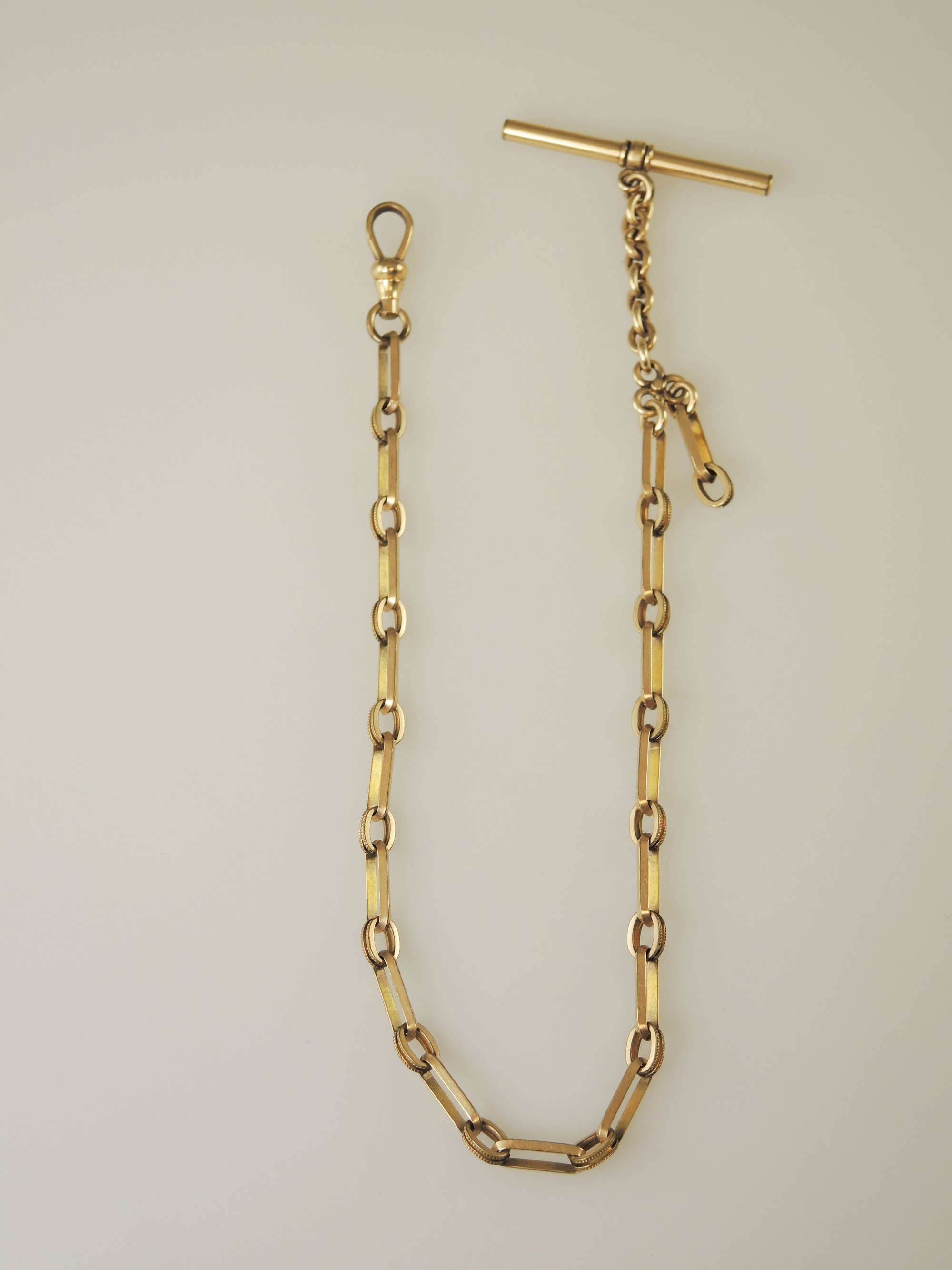 Gold plated pocket watch chain c1890