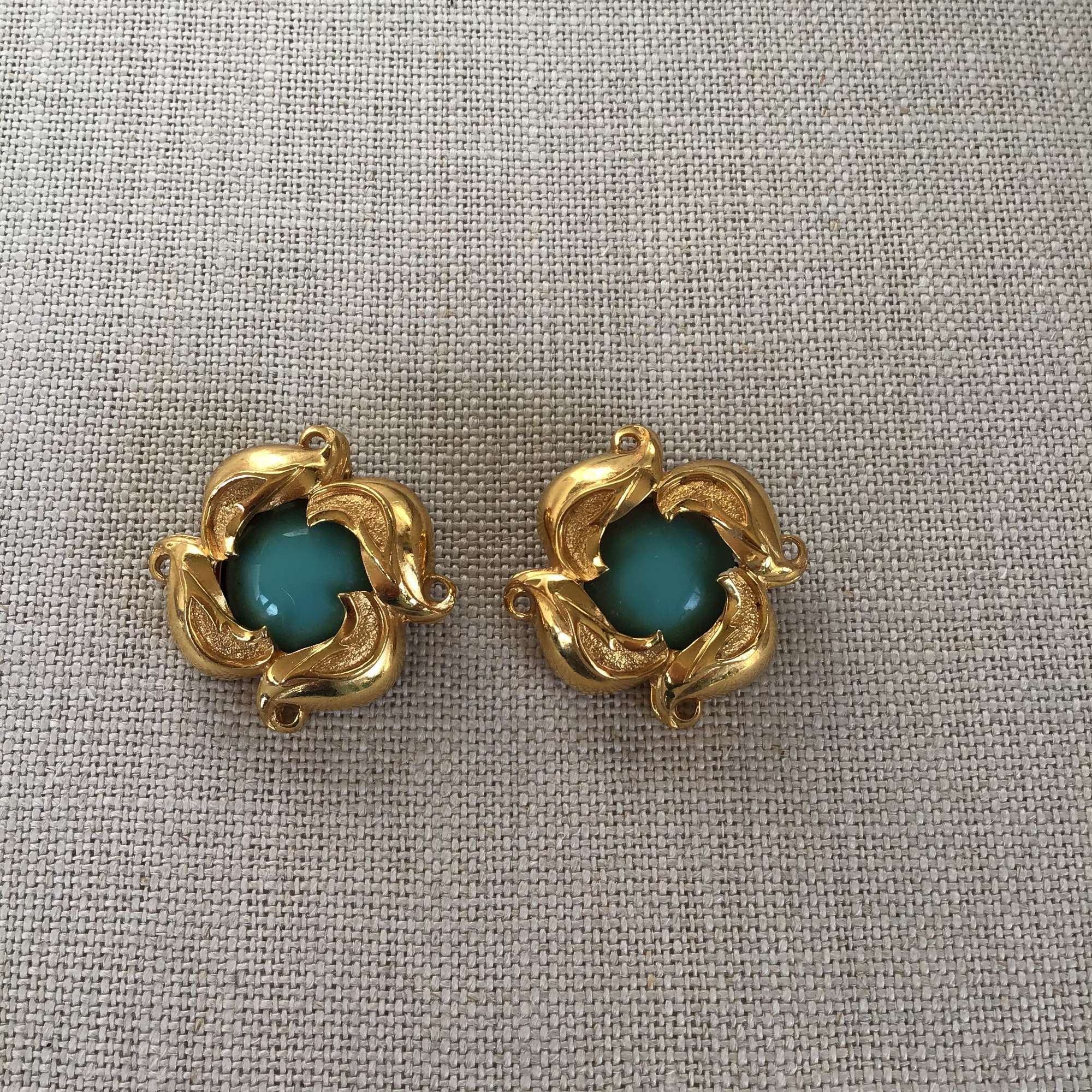 Vintage Fendi turquoise clip earrings