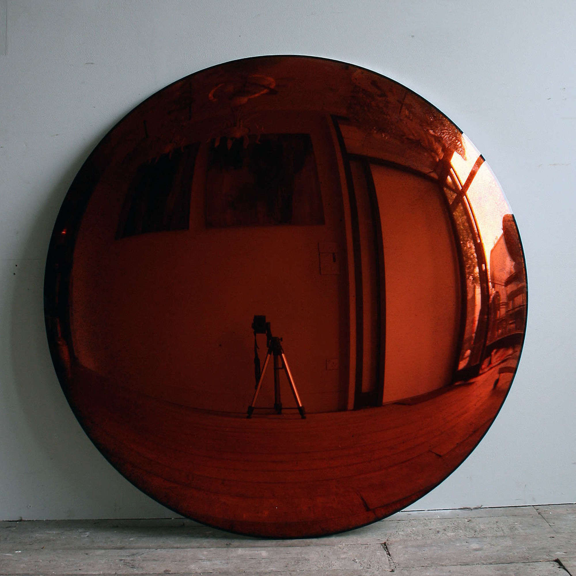 Antiqued Copper Convex Mirror