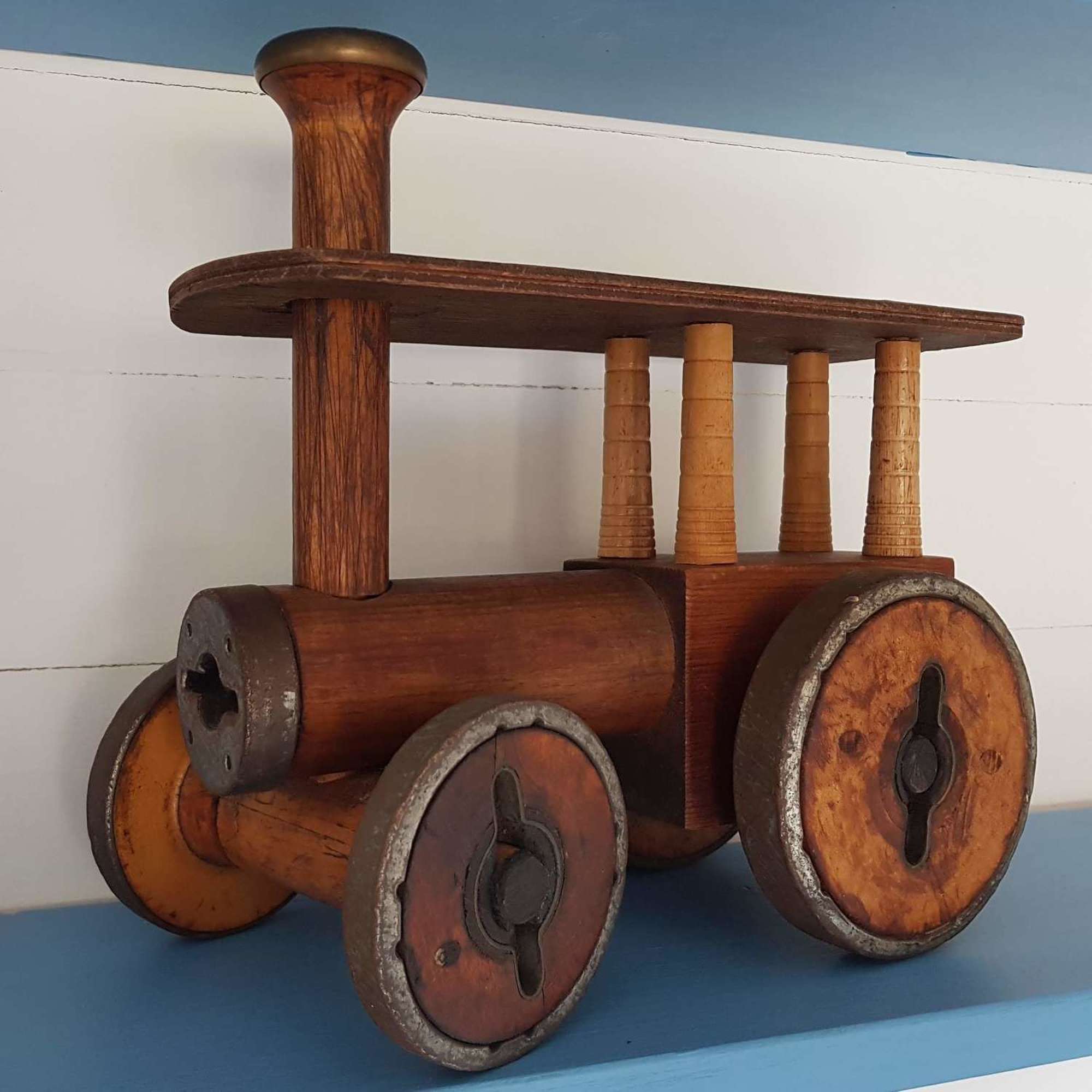 Antique Folk art traction engine toy