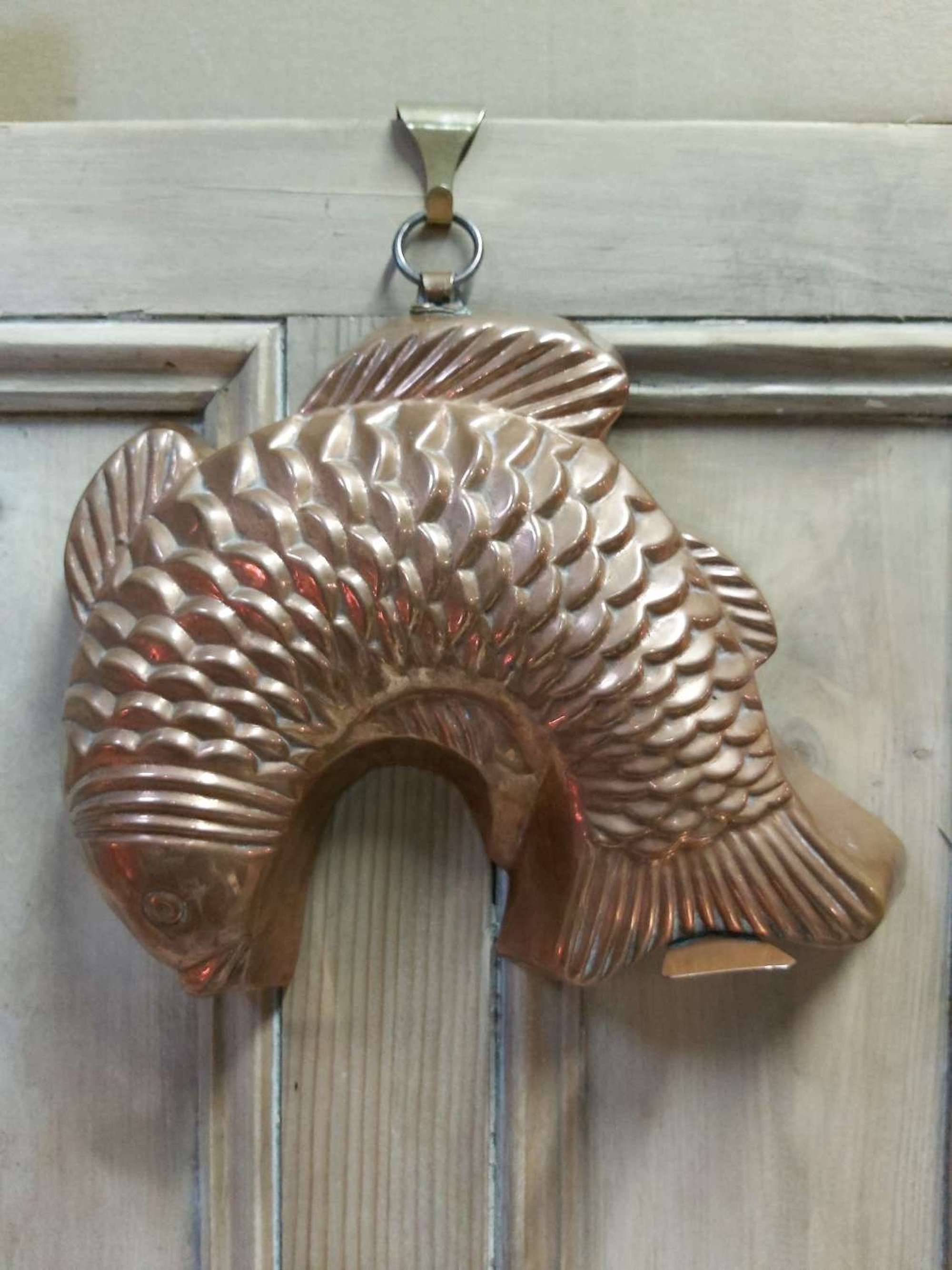 Late 19th century copper fish mould