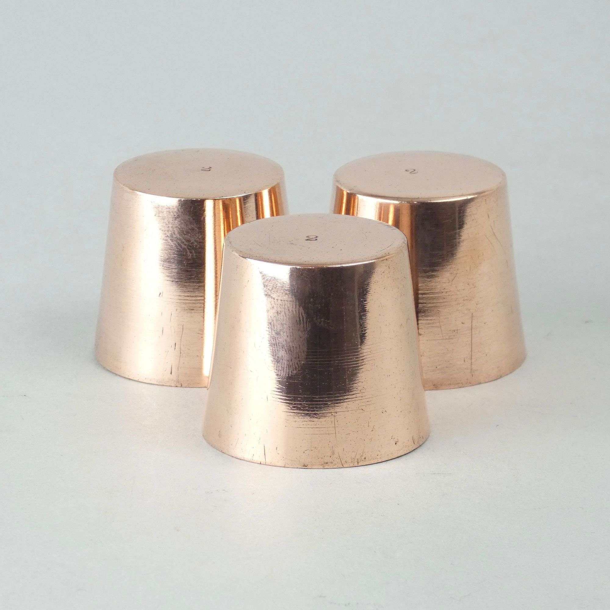 Miniature copper dariole moulds