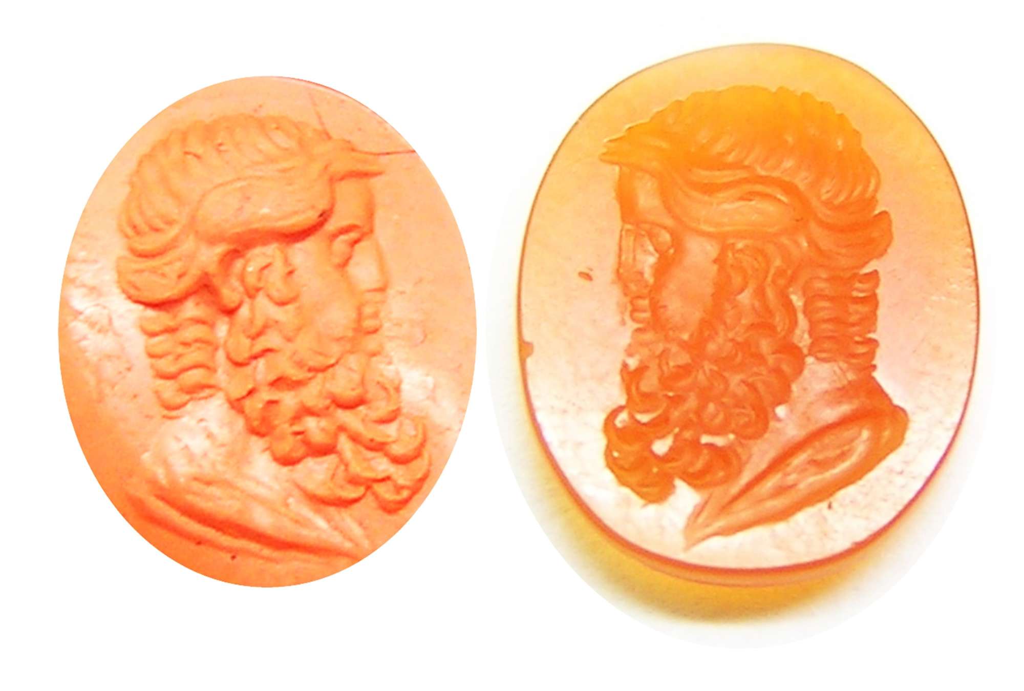 Neoclassical carnelian intaglio of Neptune