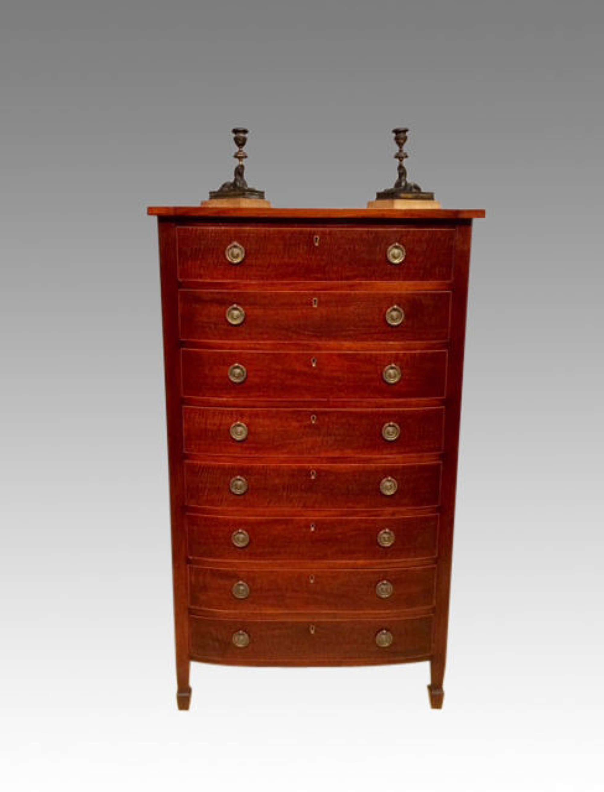 19th century mahogany  bow fronted chest of drawers