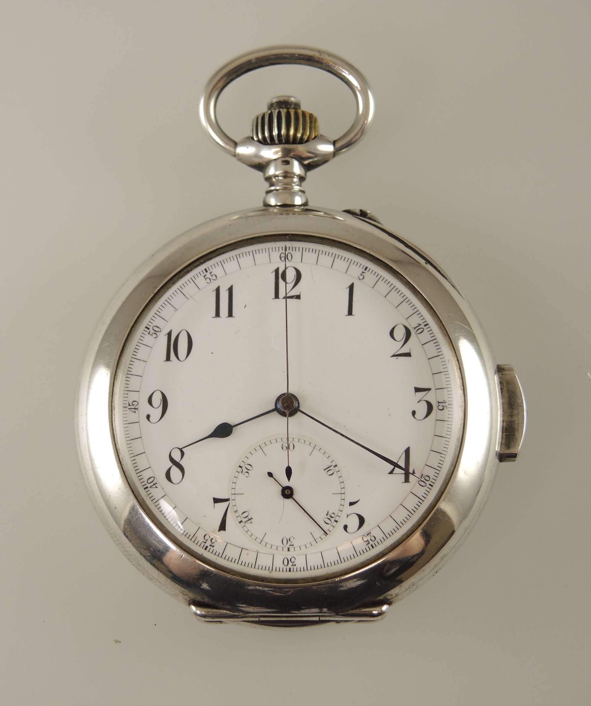 Rare silver Quarter REPEATER chronograph pocket watch c1890