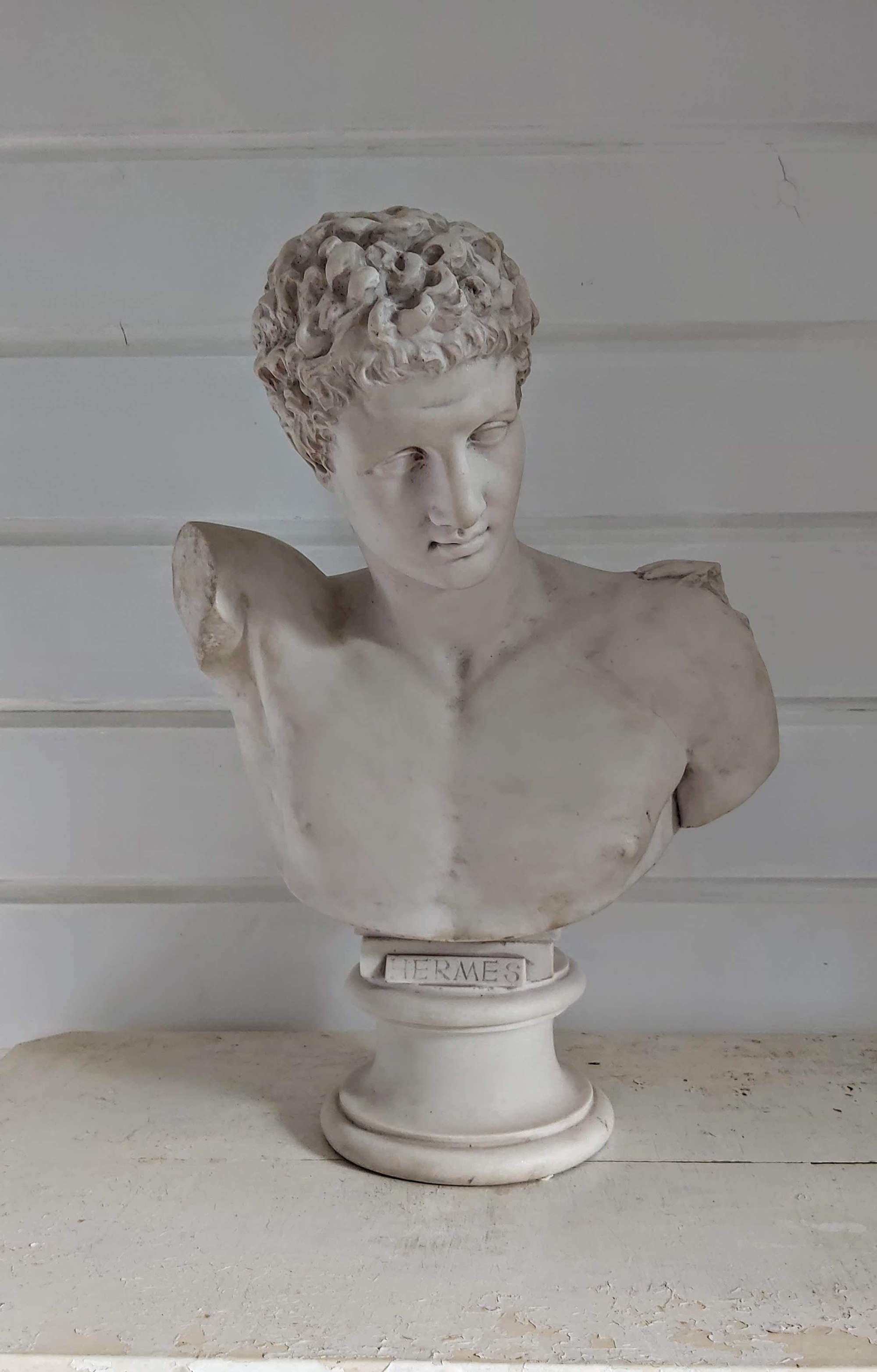 Parian bust of Greek God Hermes