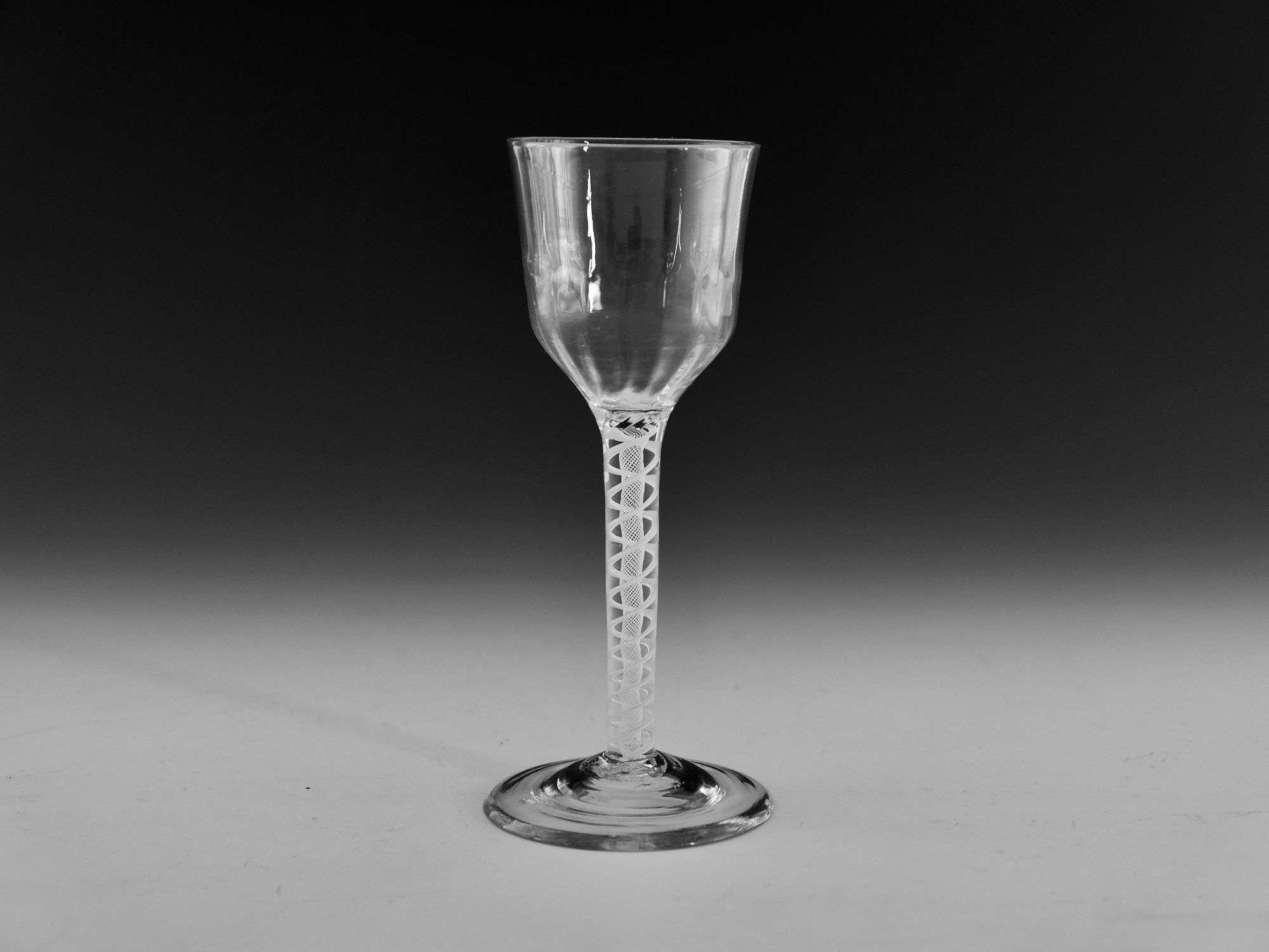 Fine double series opaque twist wine glass c1765