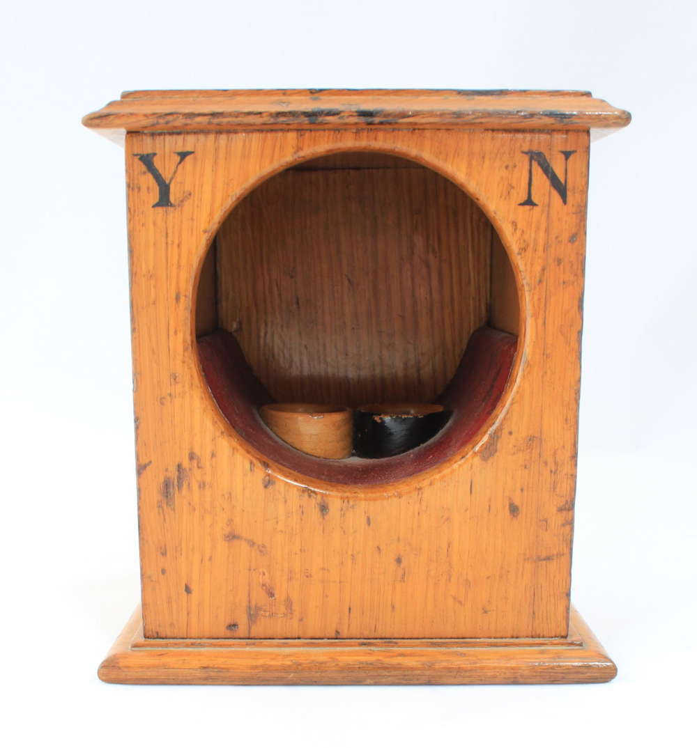 Victorian light oak ballot box