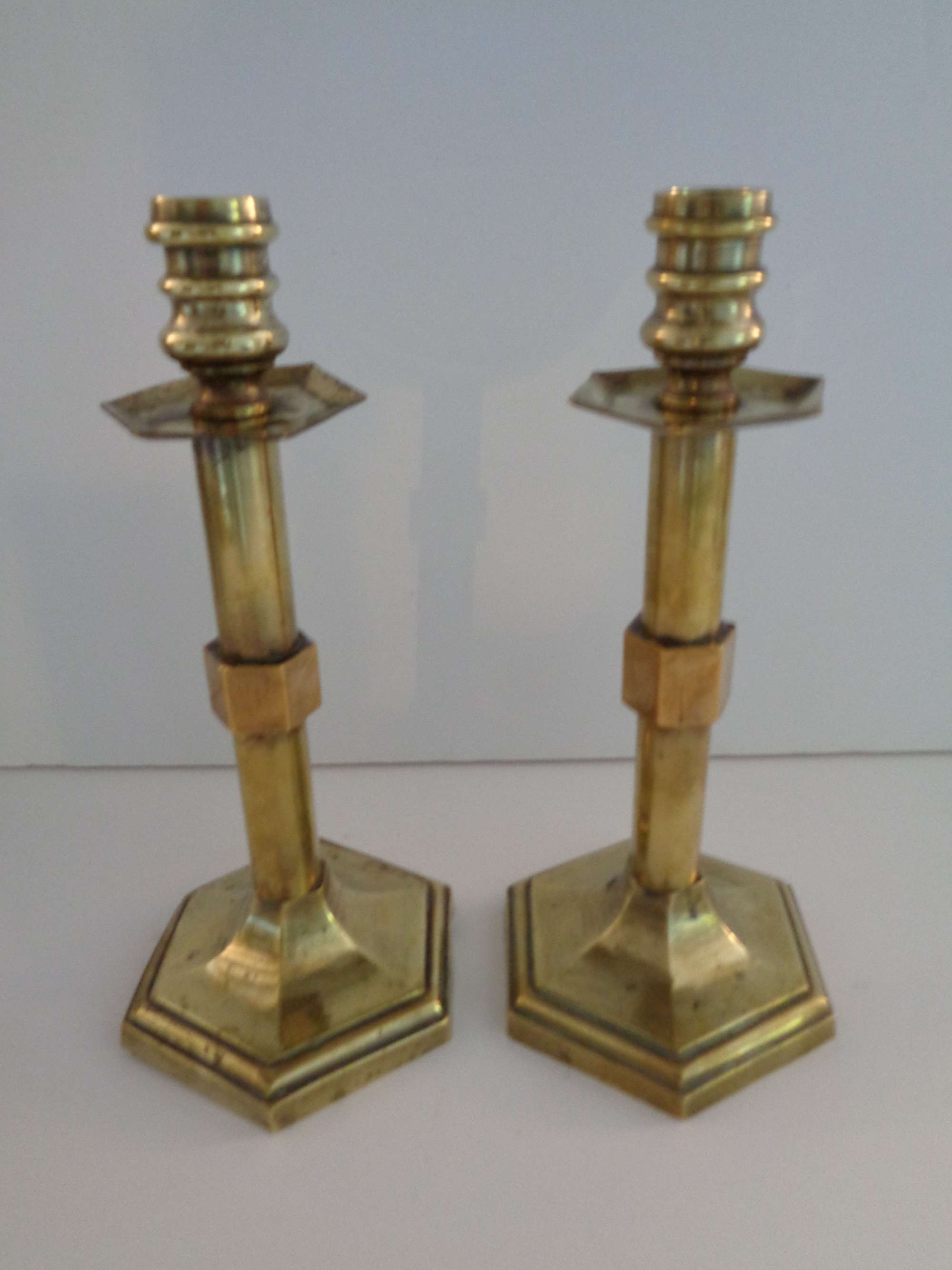 Antique Pair Brass Candlesticks