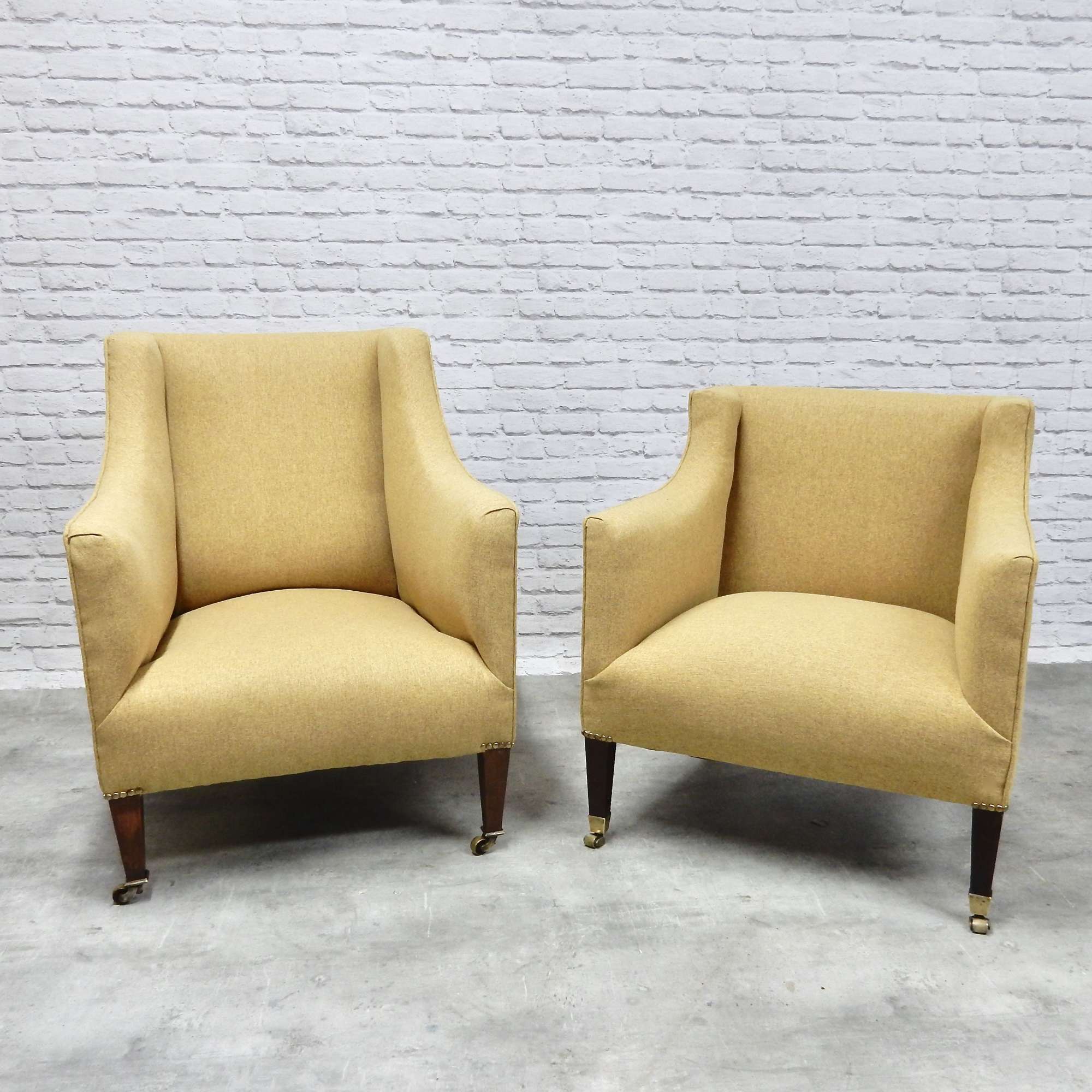 Two C19th Upholstered Armchairs