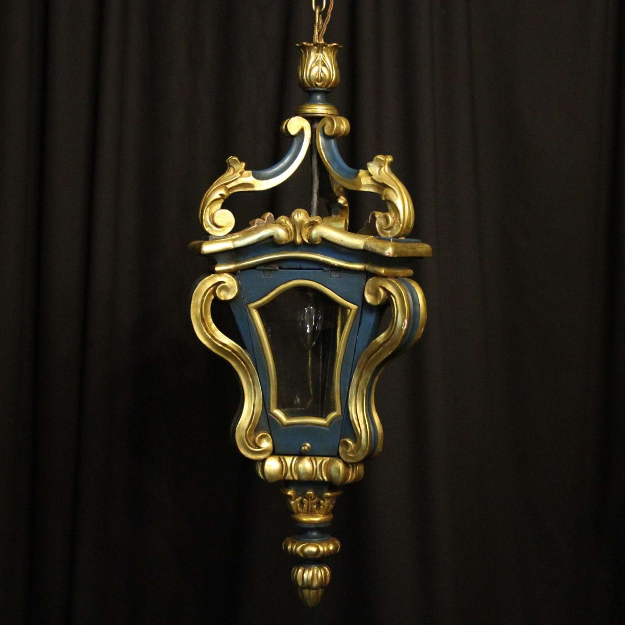 Italian Giltwood Single Light Antique Lantern