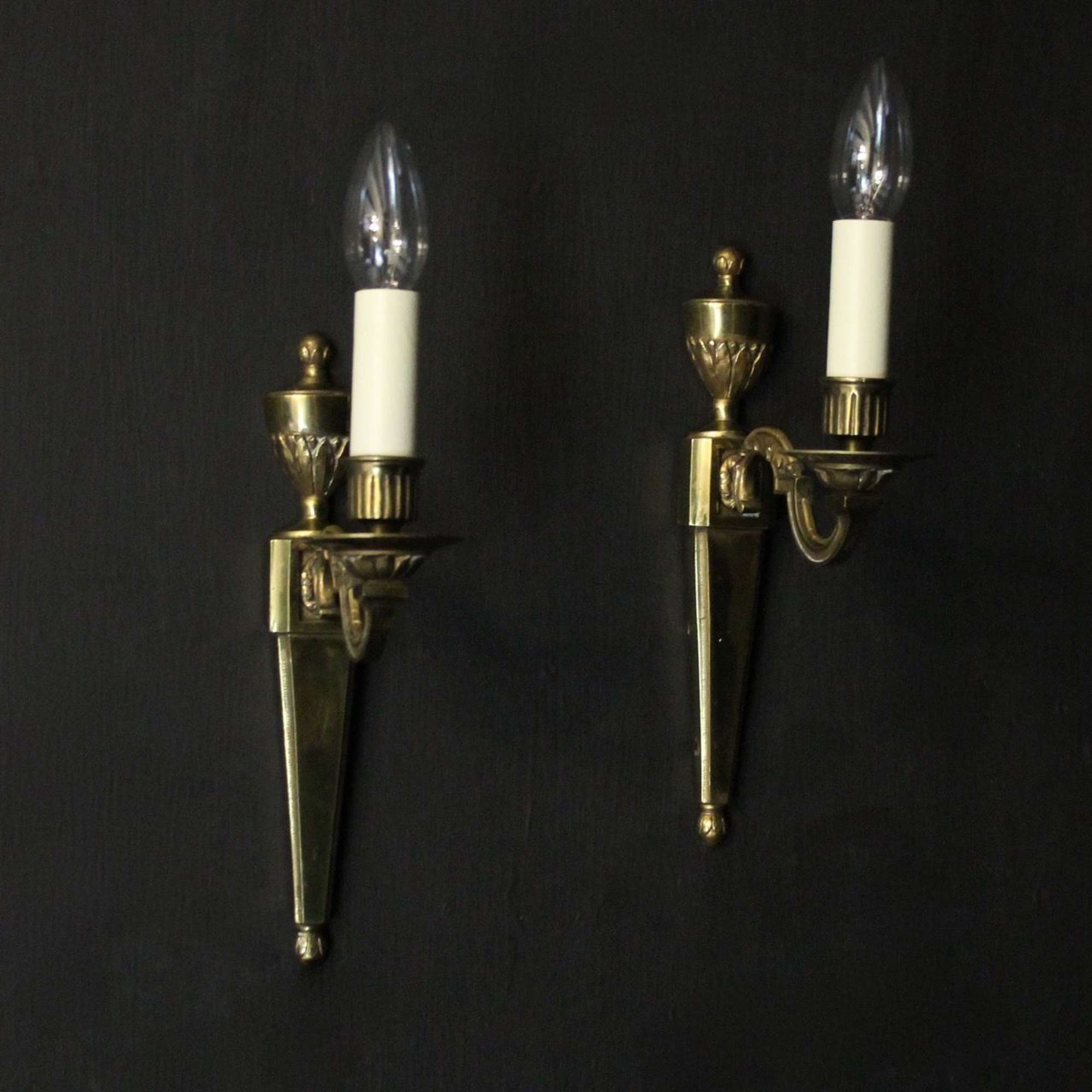 French Brass Single Arm Antique Wall Lights