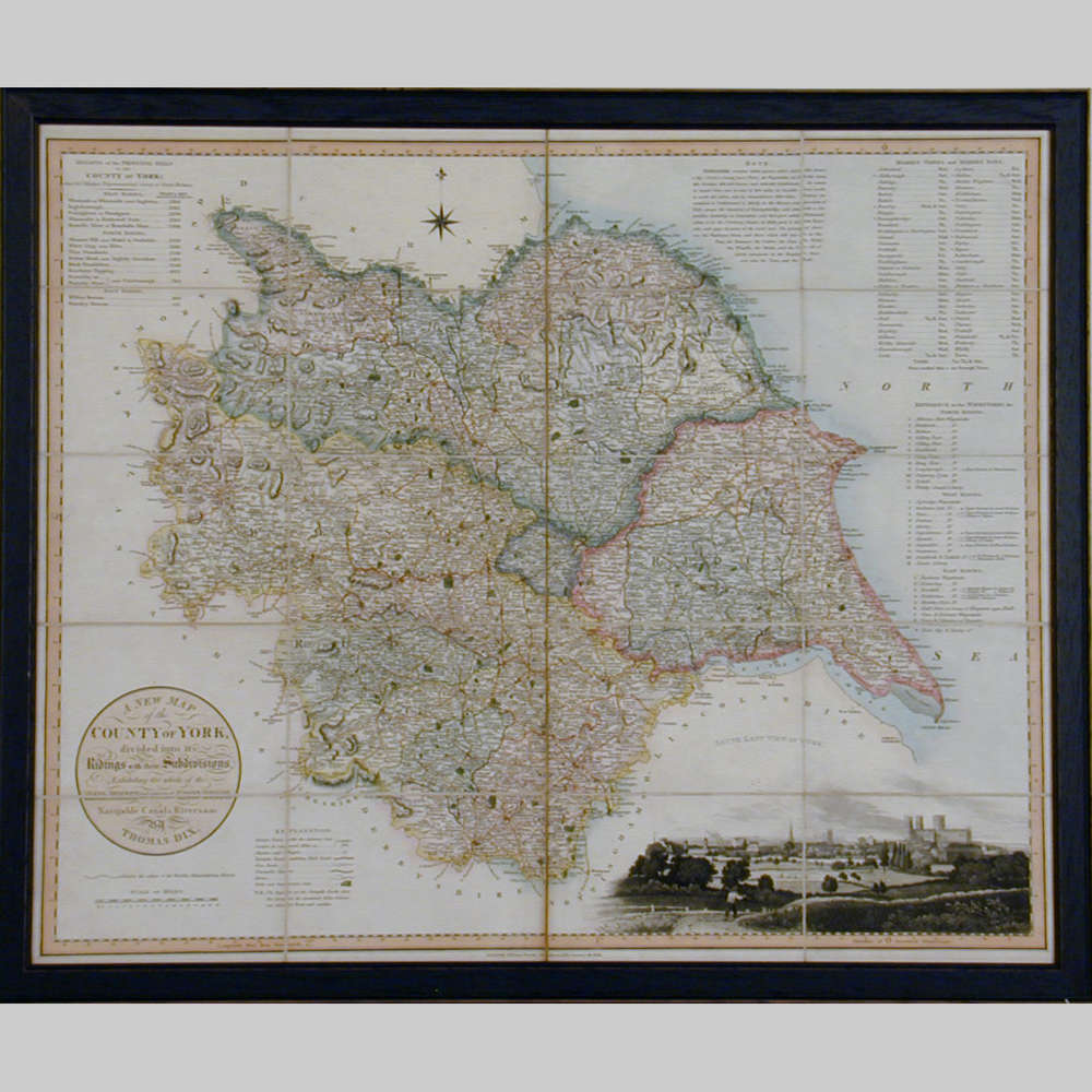 19th century map of the County of York