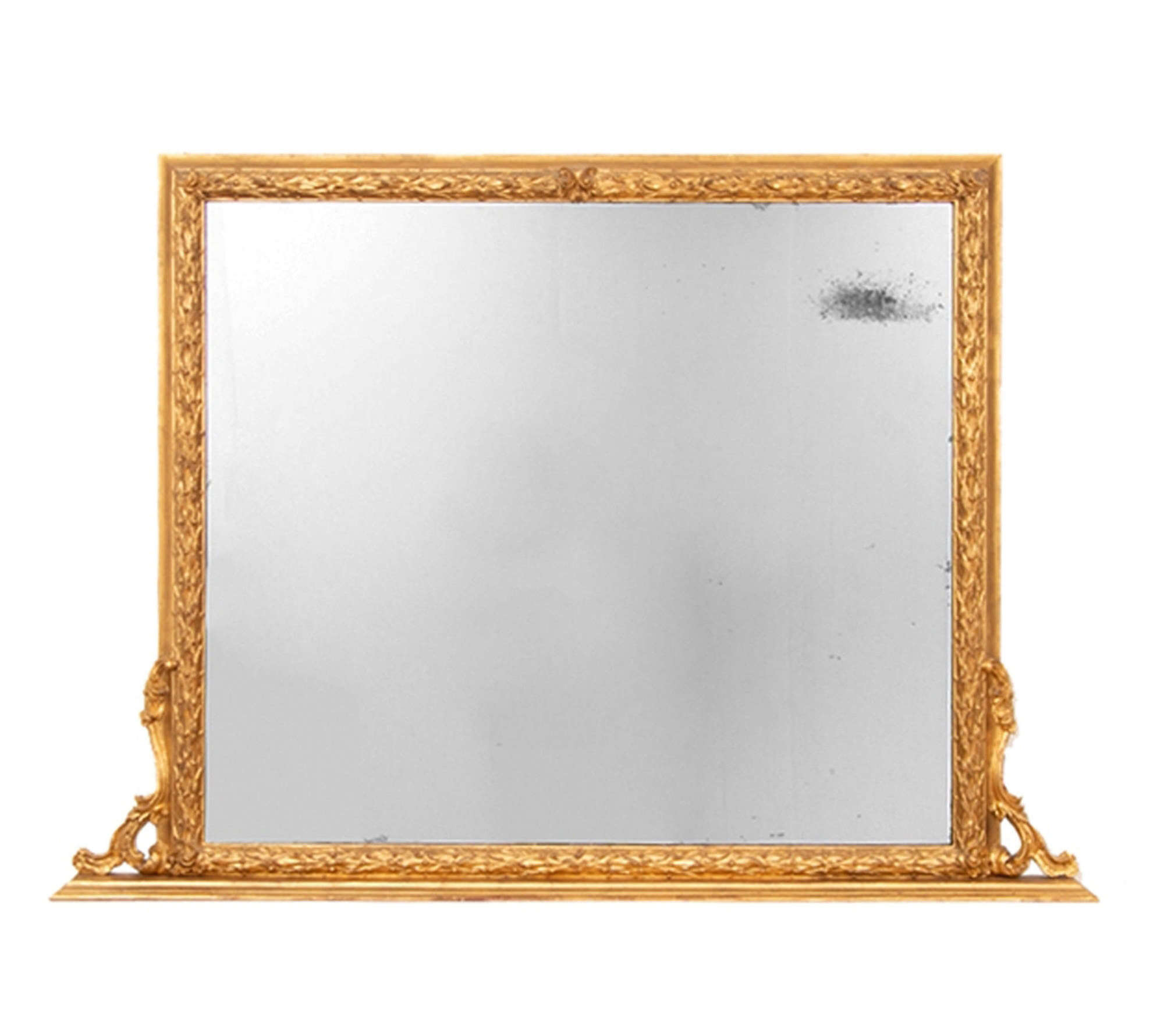 Antique Gilt Over Mantle Mirror