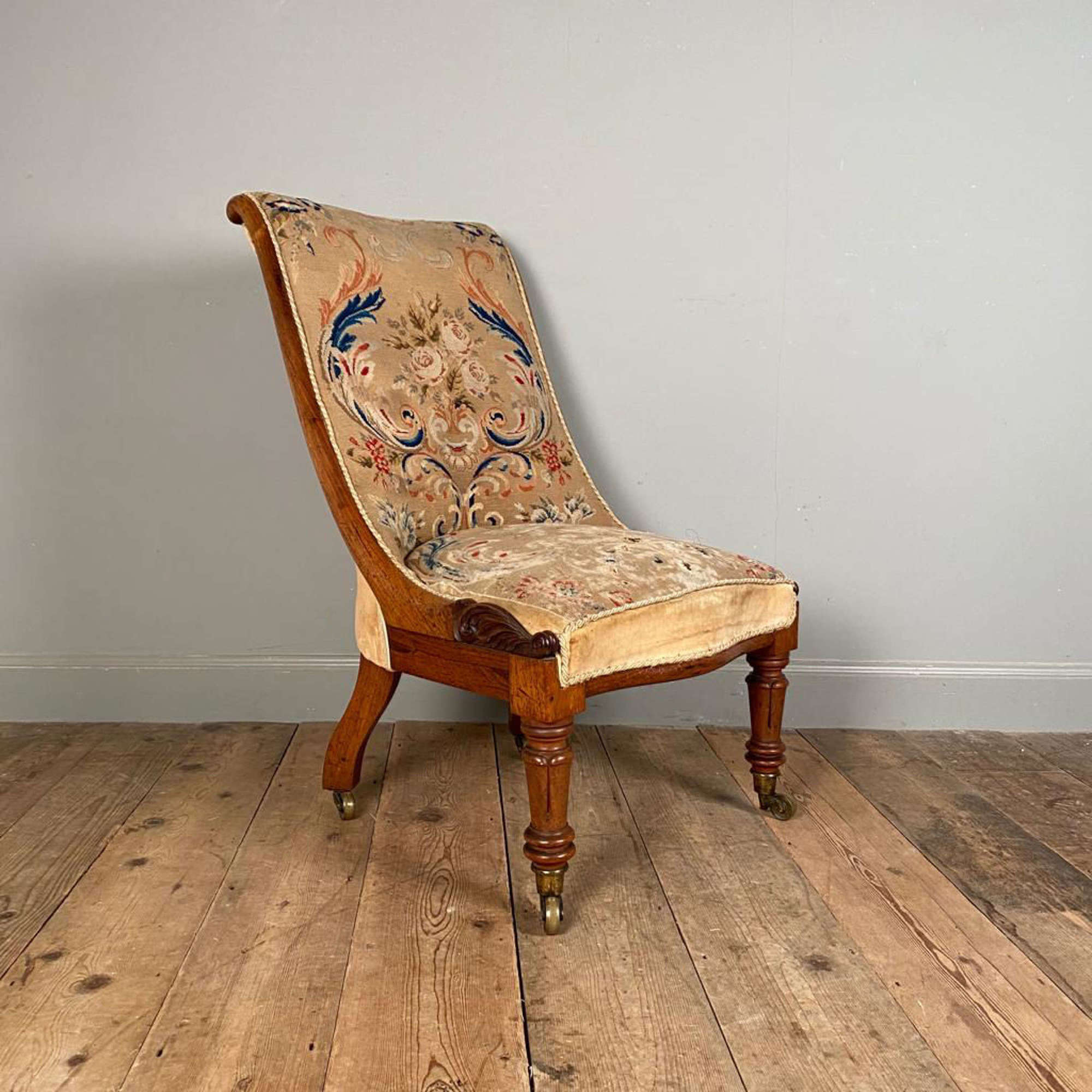 19th C Rosewood Slipper Chair