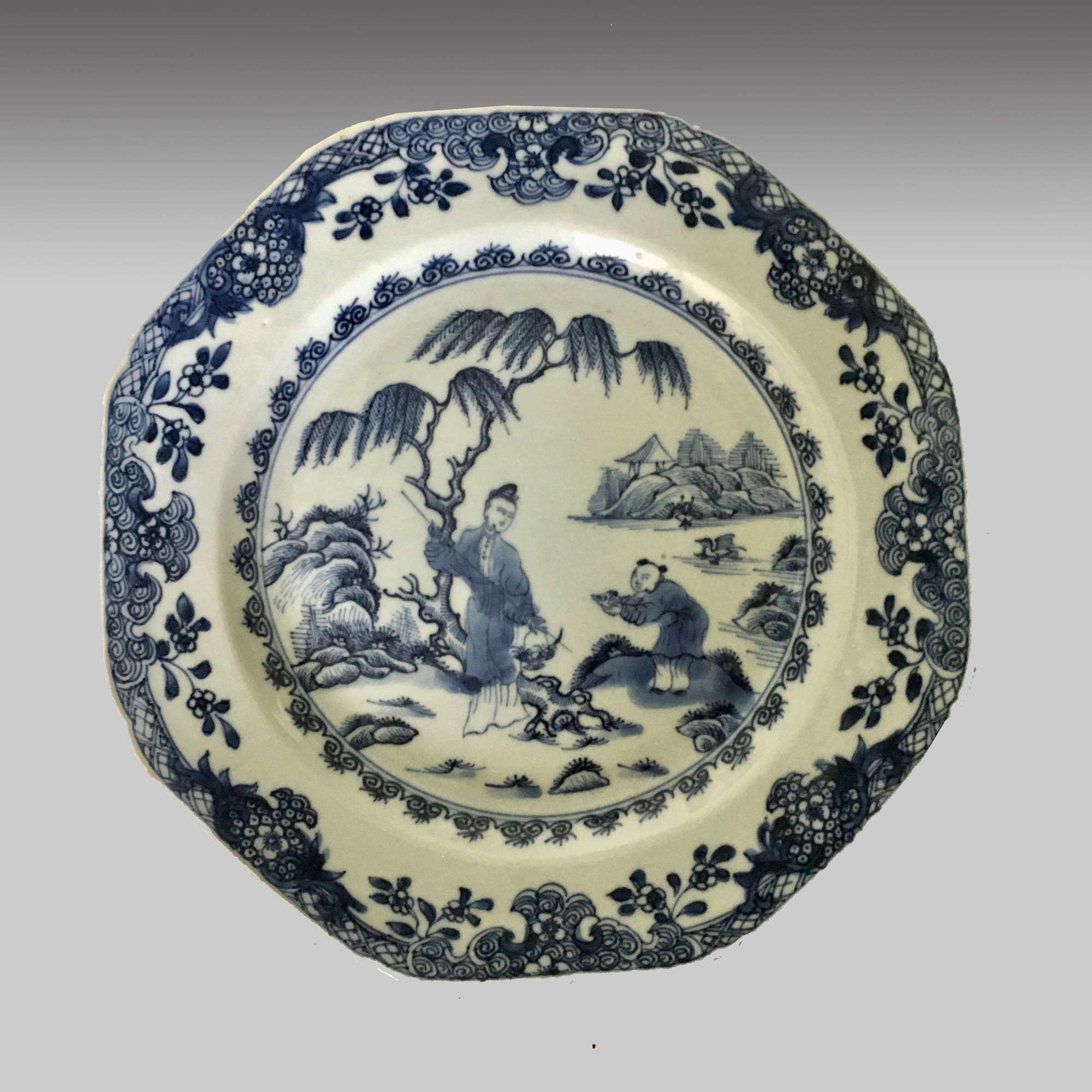 18th century Chinese blue and white plate