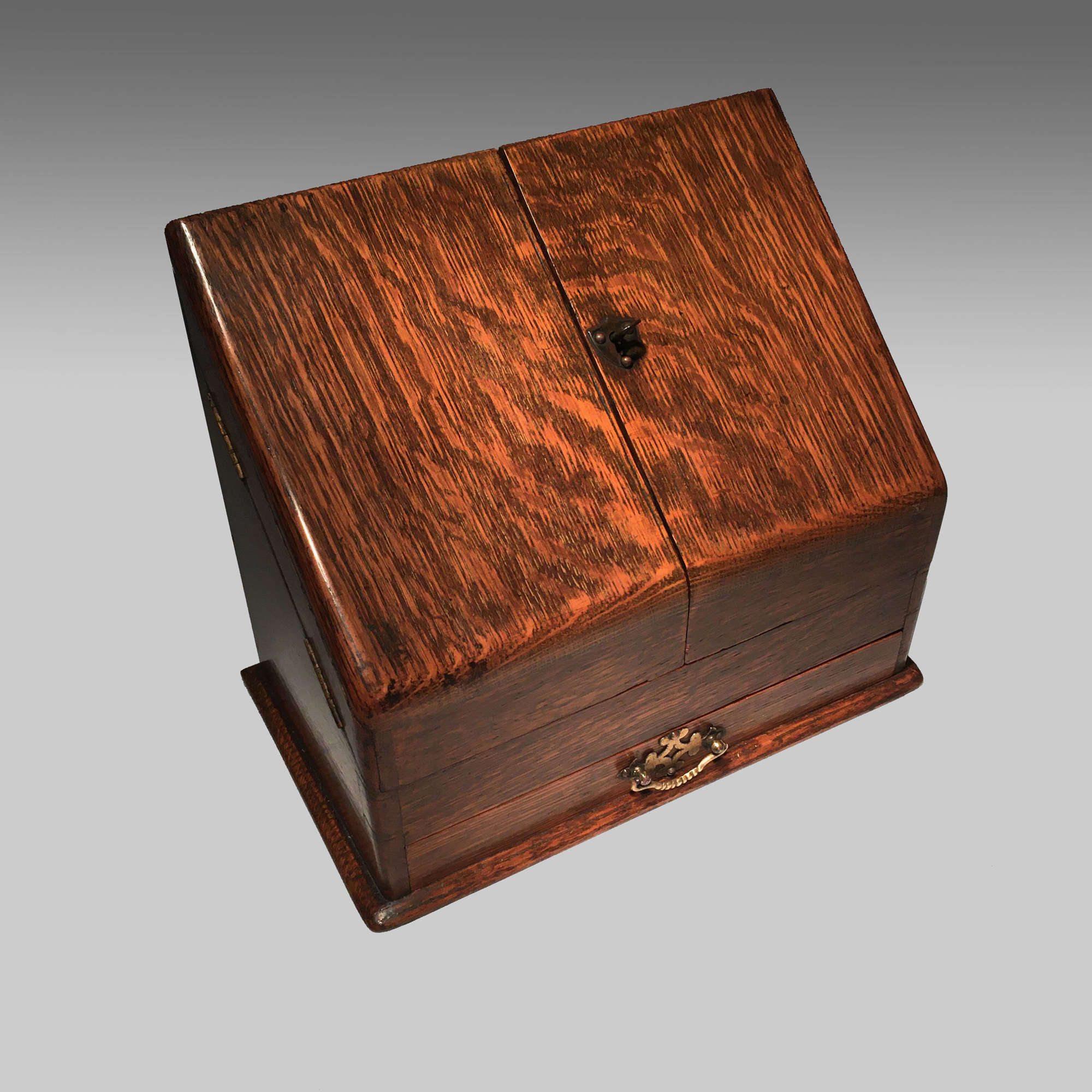 Victorian oak stationery box