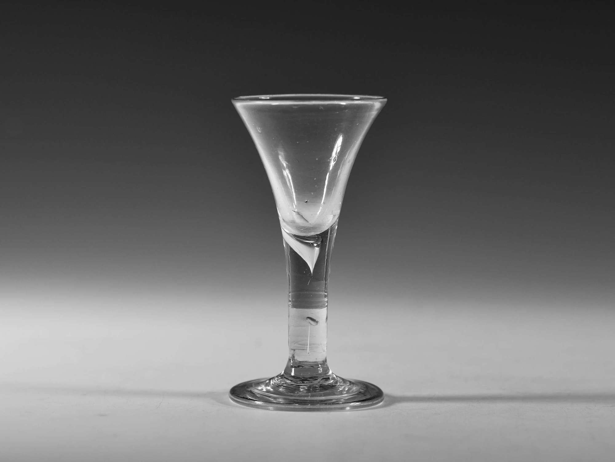 Small drawn trumpet wine glass C1750