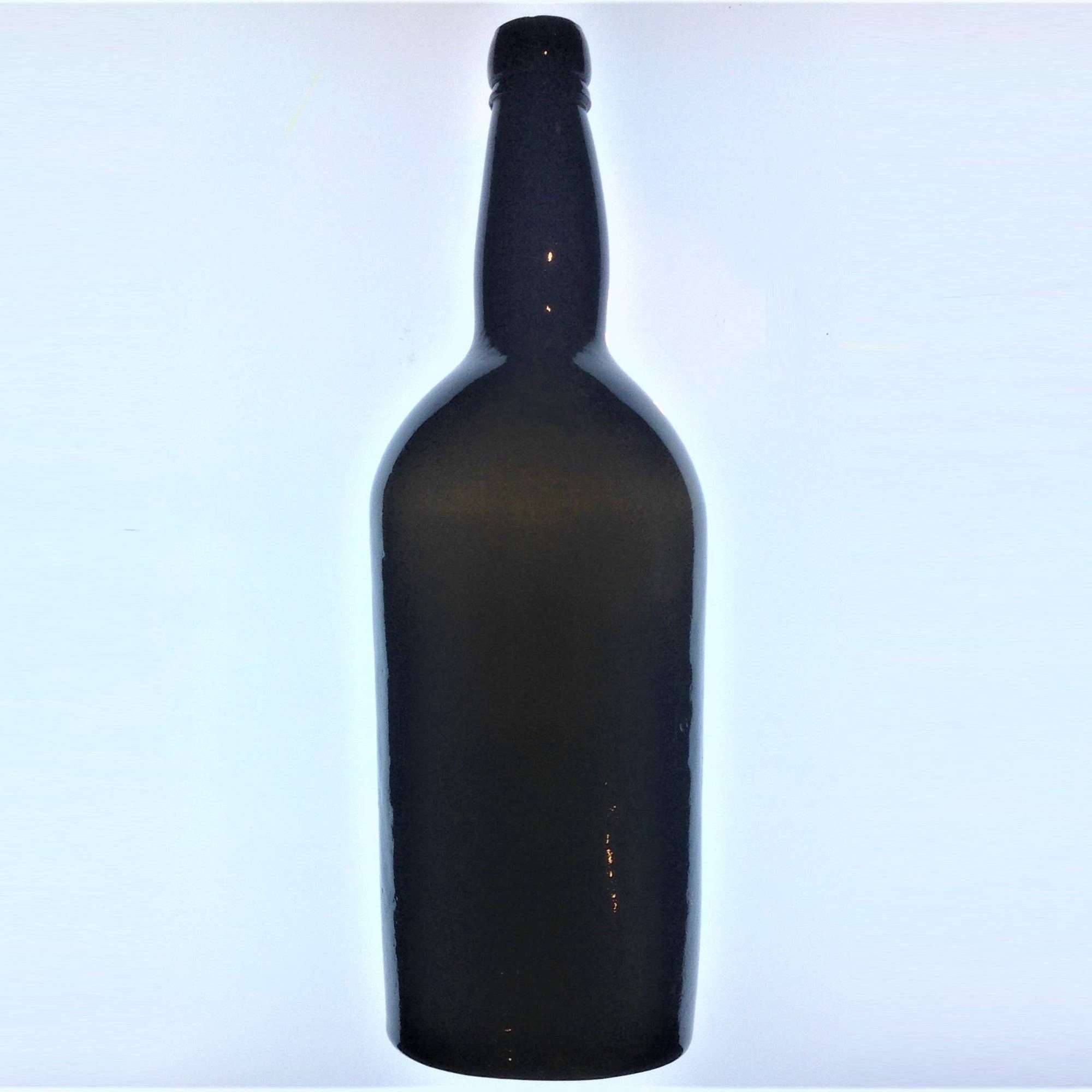 Antique 19th Century Black Glass Magnum Size Port or Wine Bottle