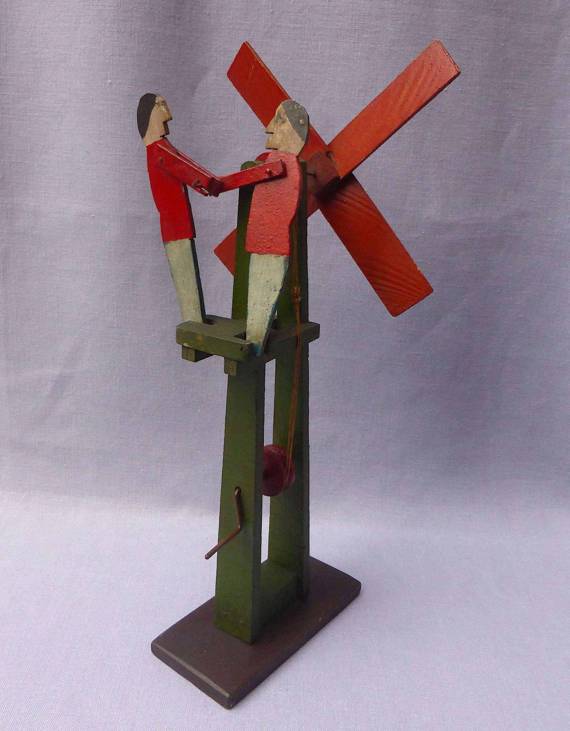 Wooden Folk Art Windmill Automaton