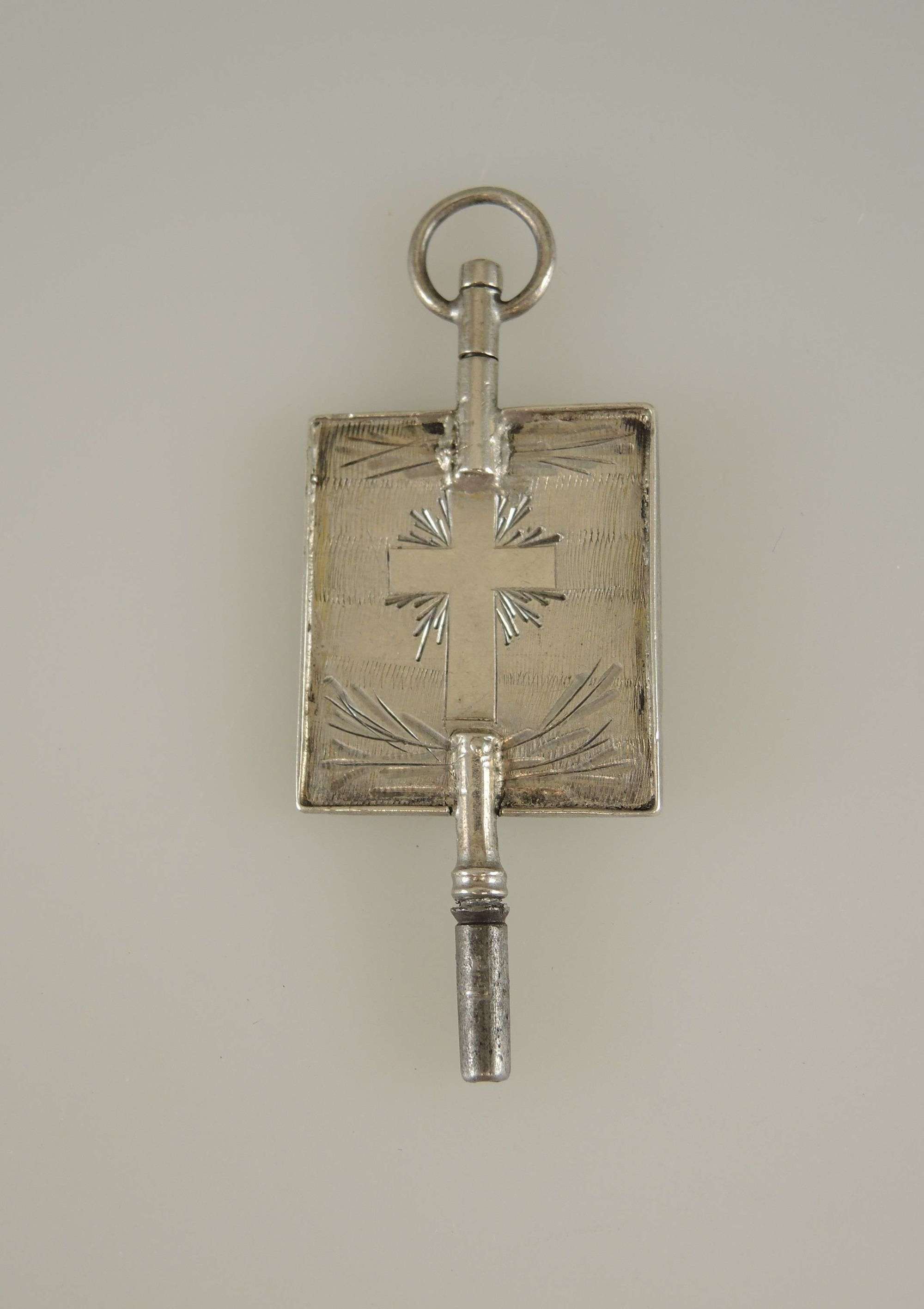 Swedish silver pocket watch key c1850