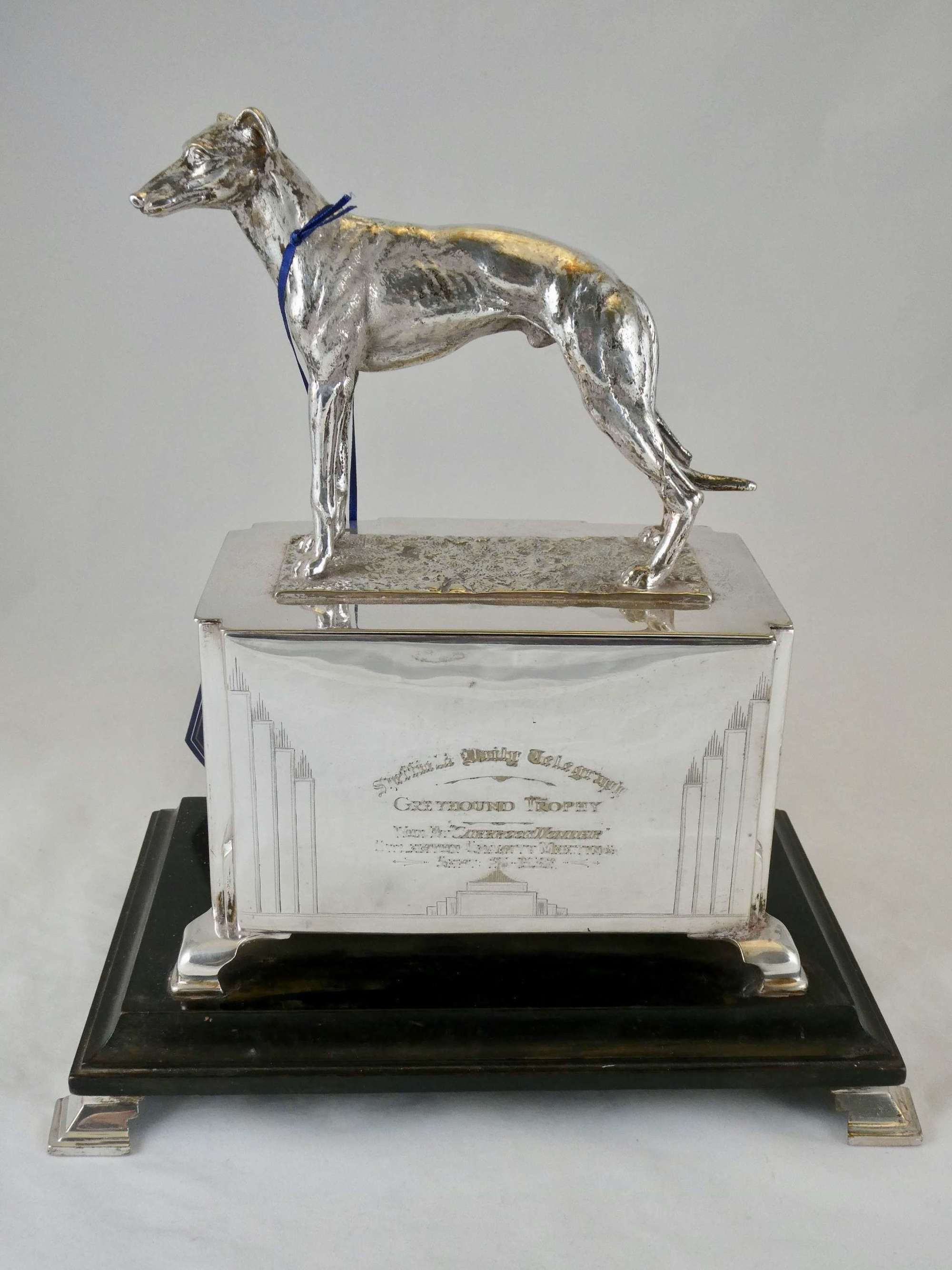 Silver Plated Trophy Cedar-lined Cigar Box