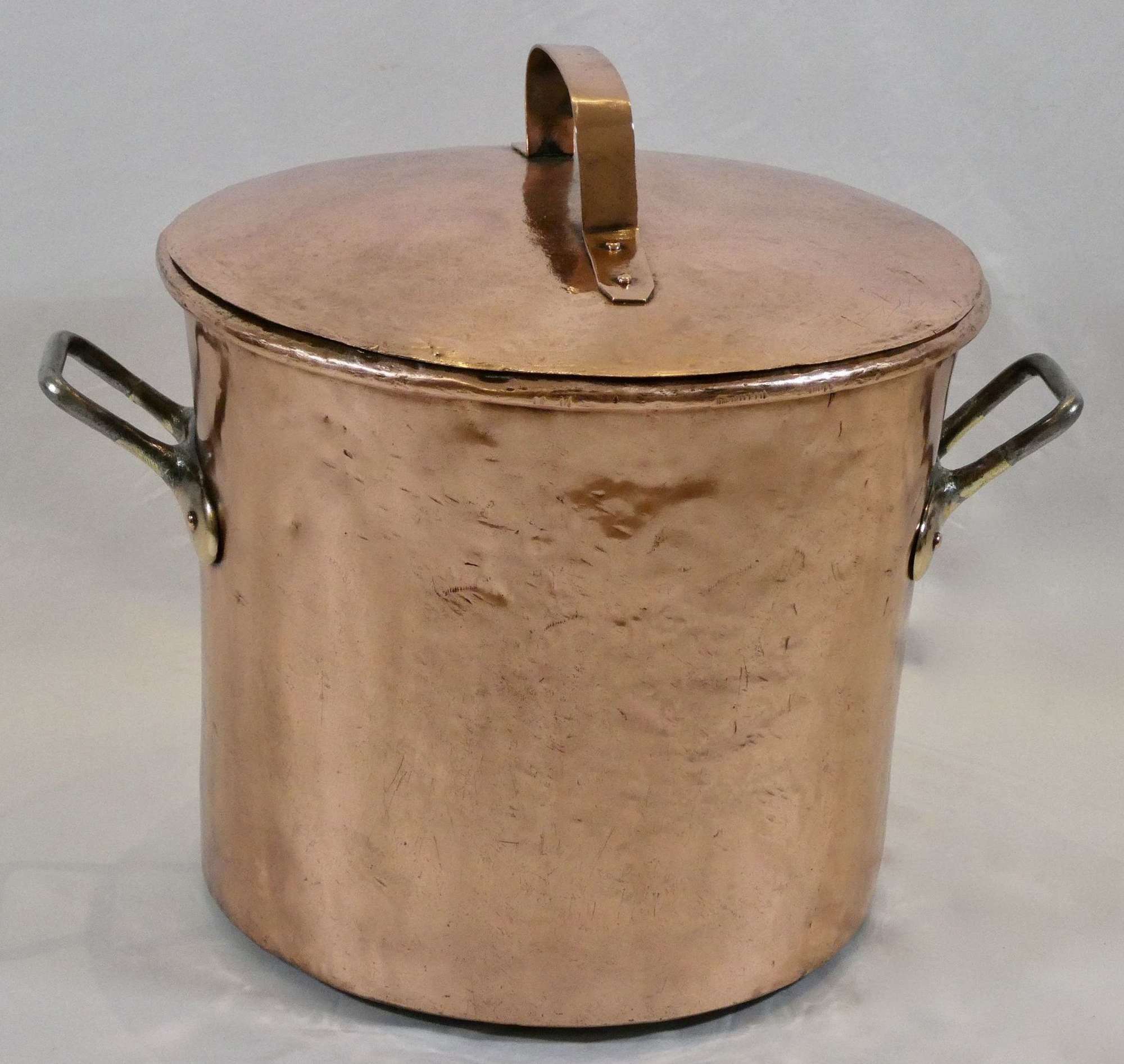 Large 19th Century Copper Stock Pot