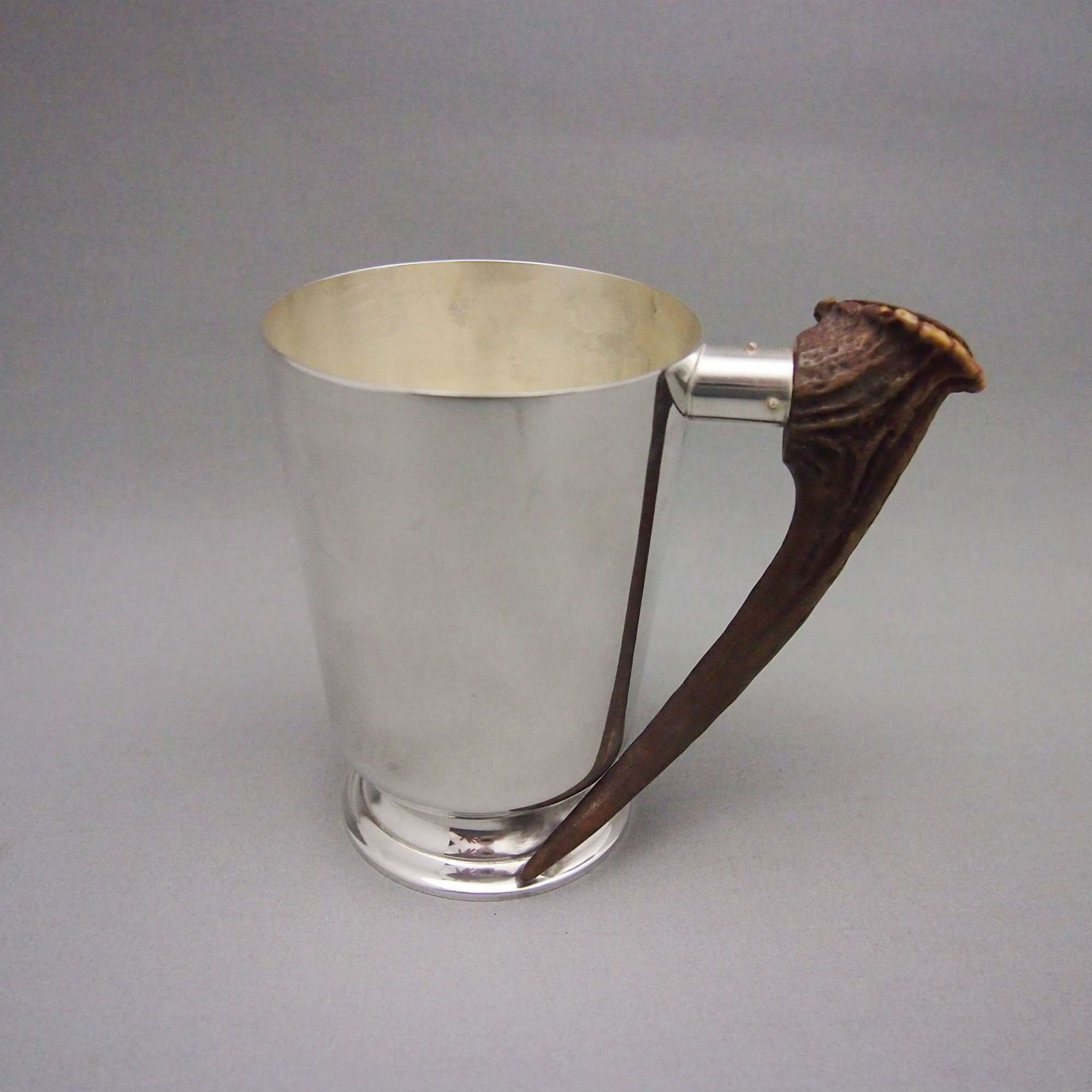 Vintage Scottish Horn & Silver Plated Mug, W8614