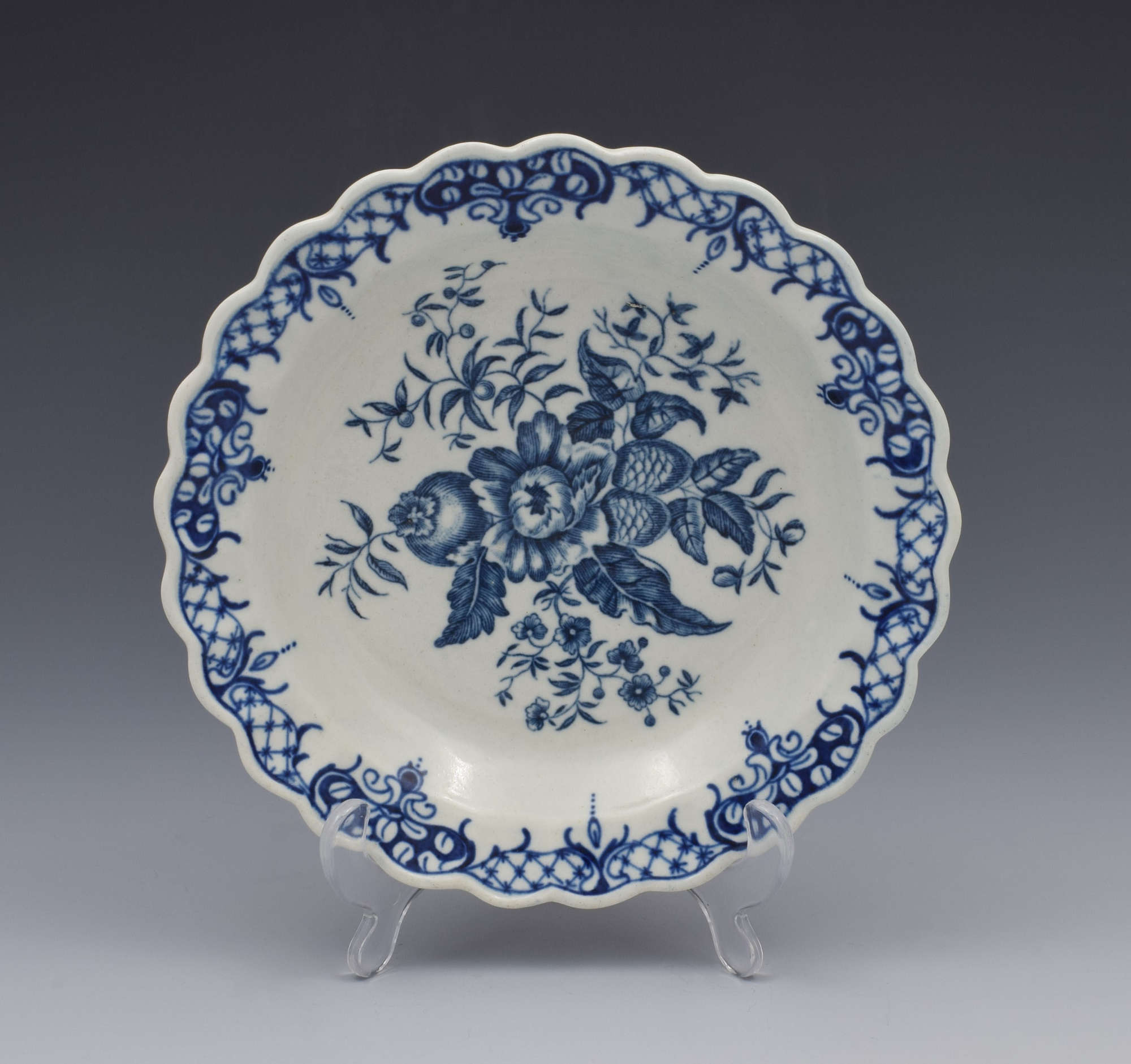 Very Small First Period Worcester Pine Cone Pattern Plate C.1775