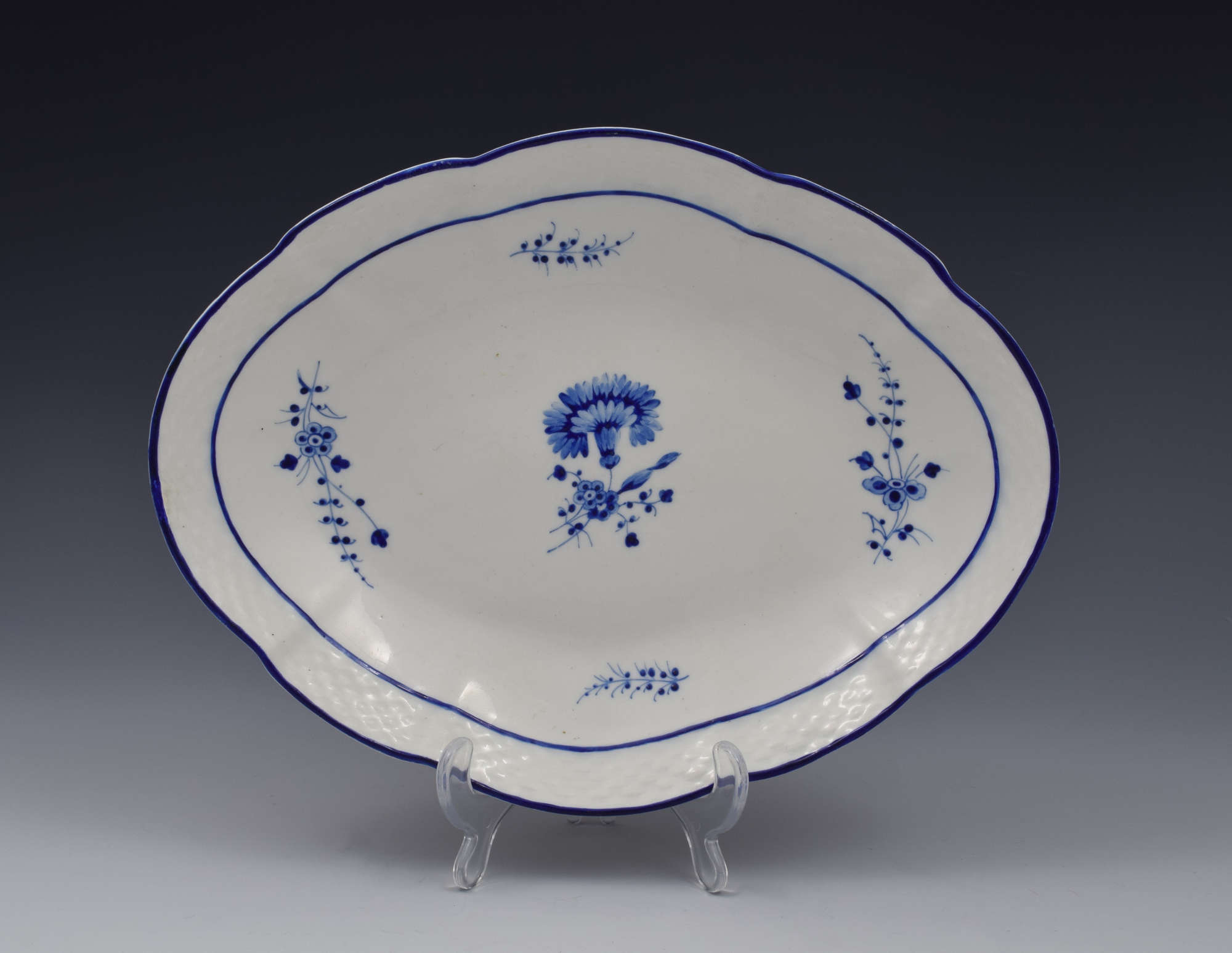 Chelsea Derby Porcelain Dish Gilliflower / Chantilly Sprigs Pattern