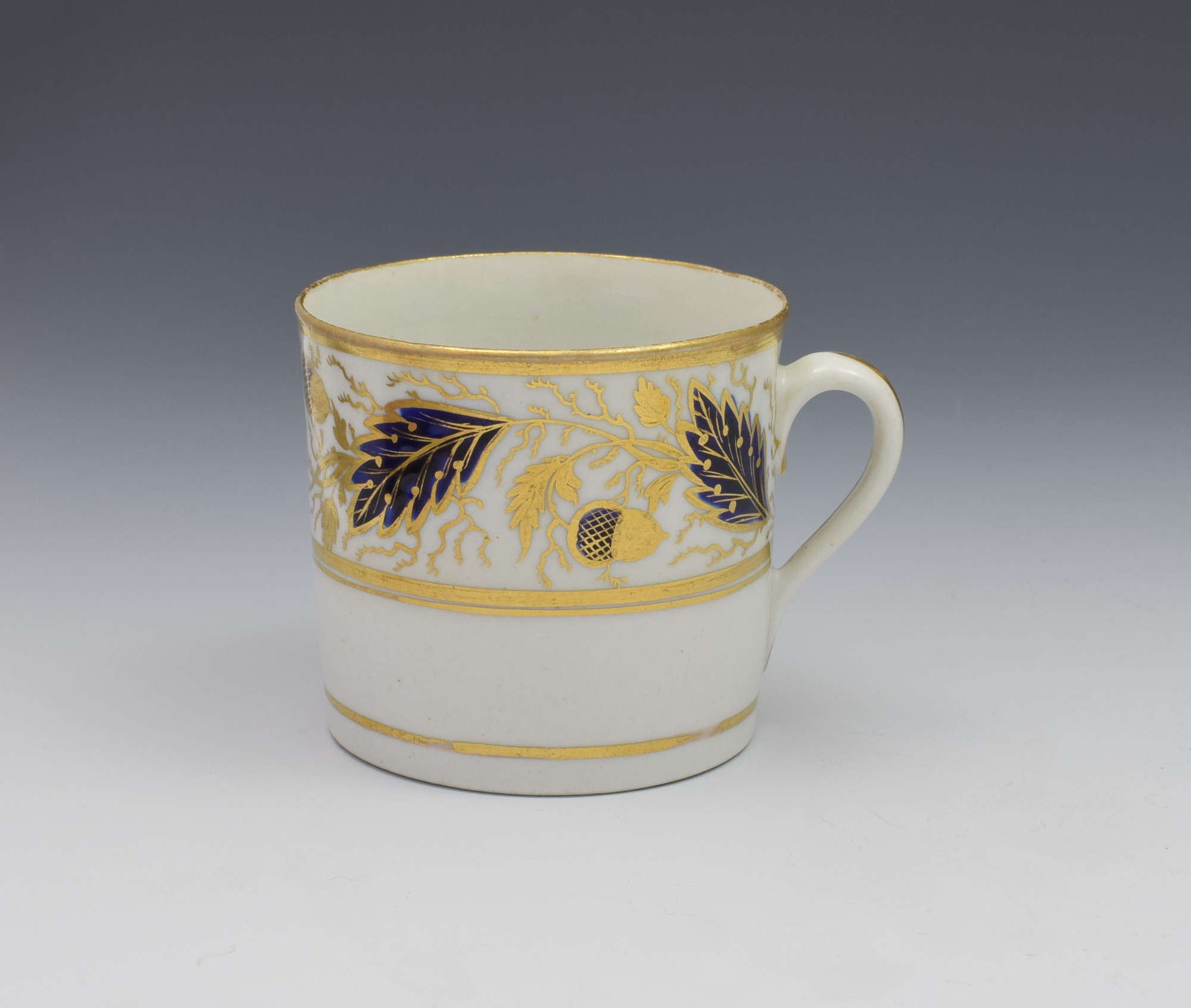 New Hall Porcelain Coffee Can Oak Leaves Acorns Pattern 524