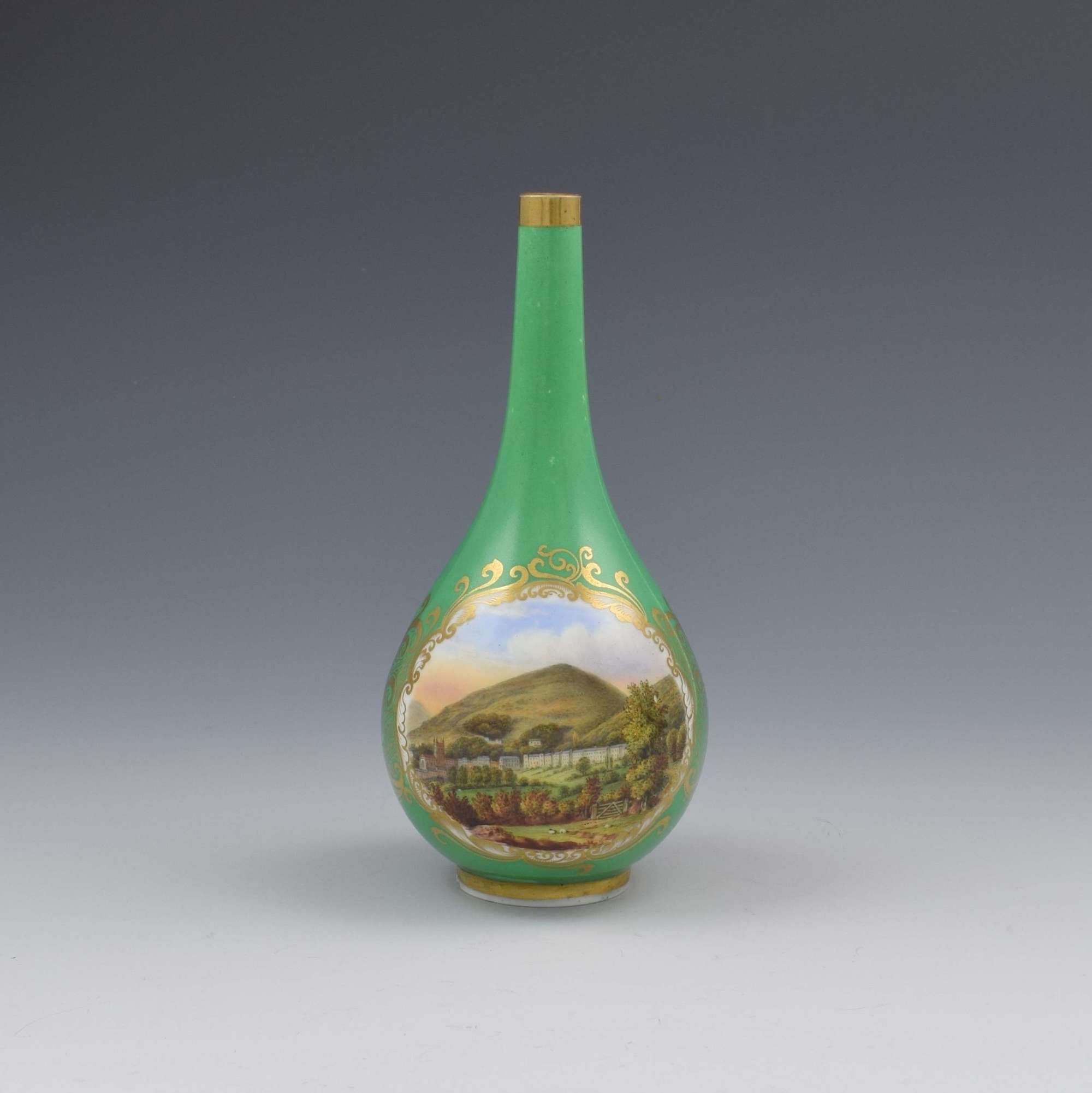 Chamberlain's Worcester Porcelain Bottle Vase View Of Malvern