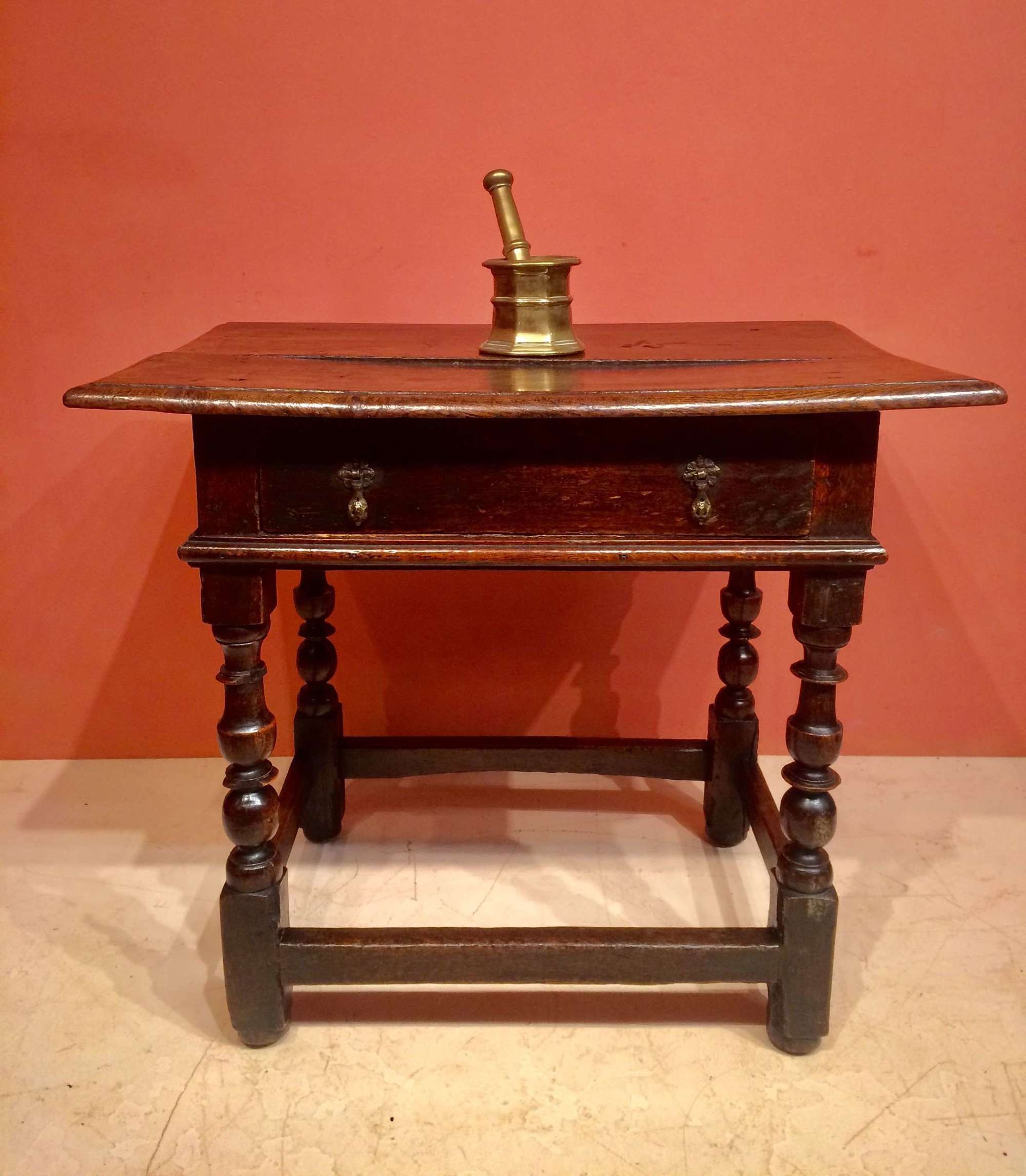 William and Mary oak sidetable.